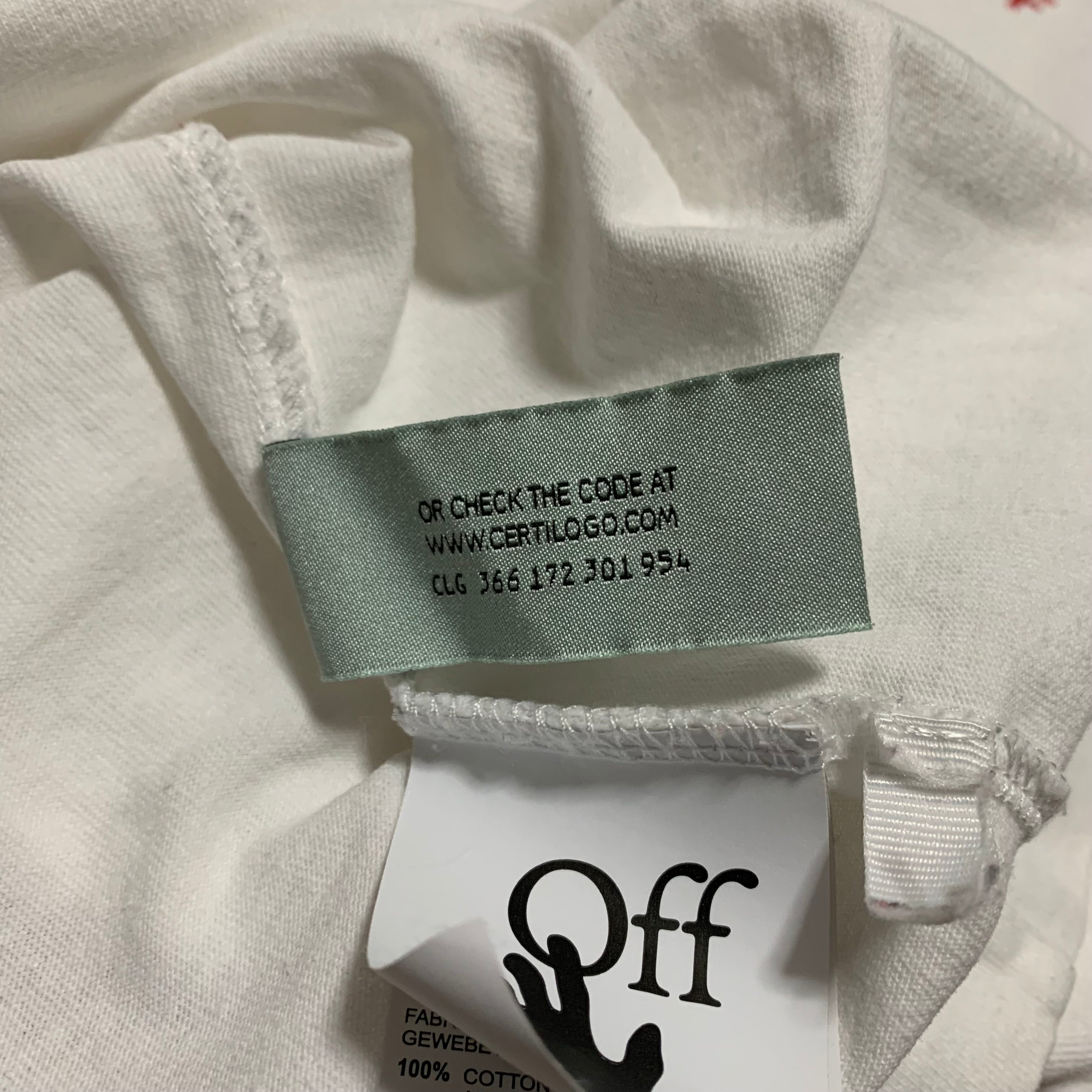 Off White Small Stencil Arrows White Tee Virgil Abloh