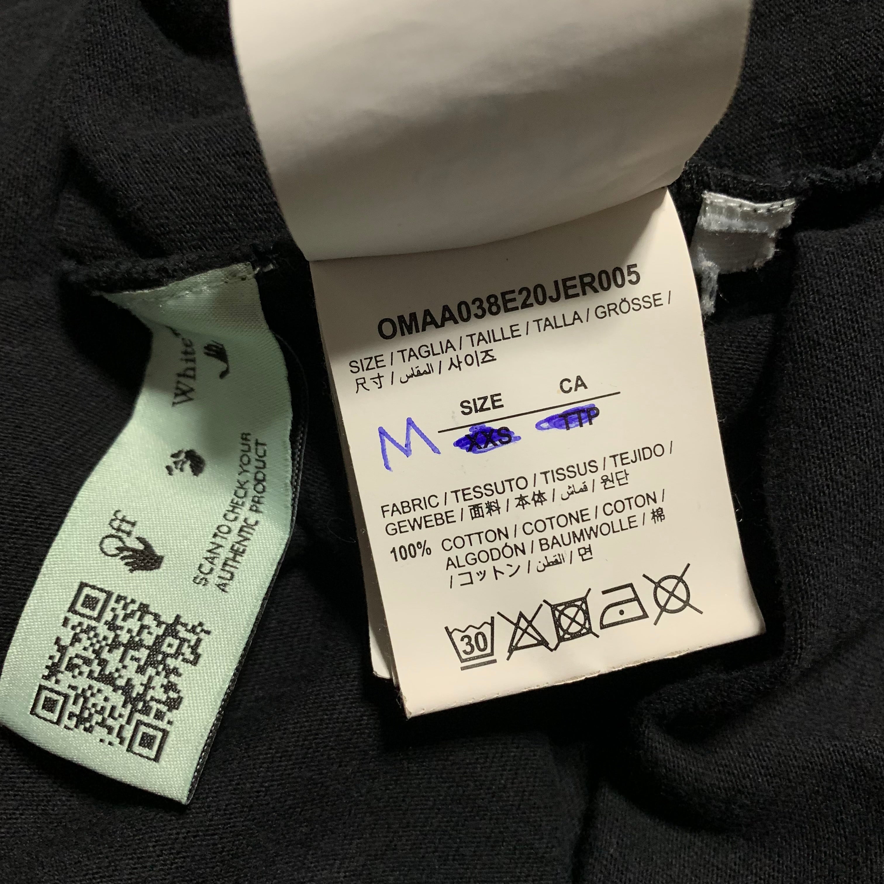 Off White Medium Caravaggio Arrows Black Tee Virgil Abloh