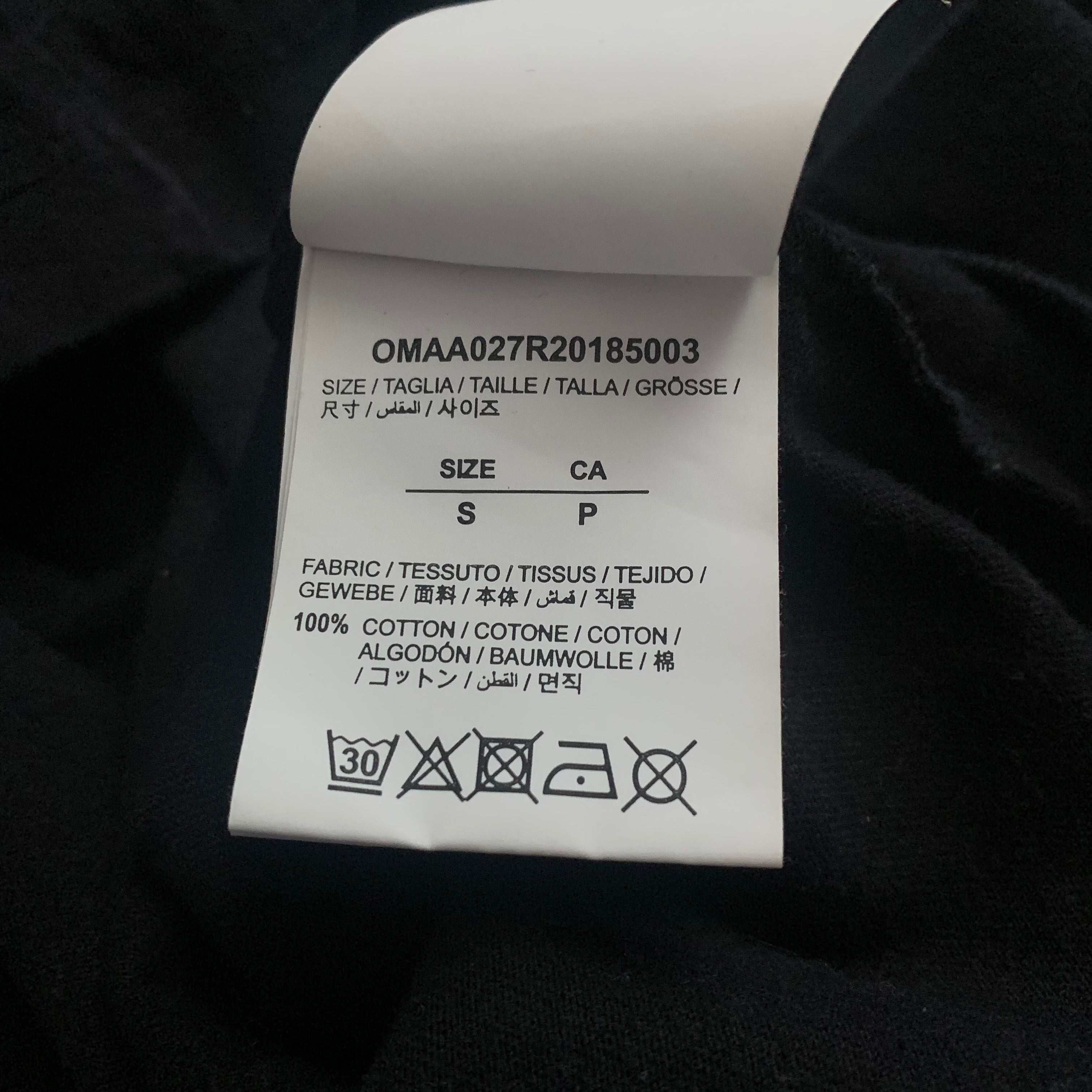 Off White Small Black Tee Virgil Abloh 'Rationalism' (OMAA027R20185003)