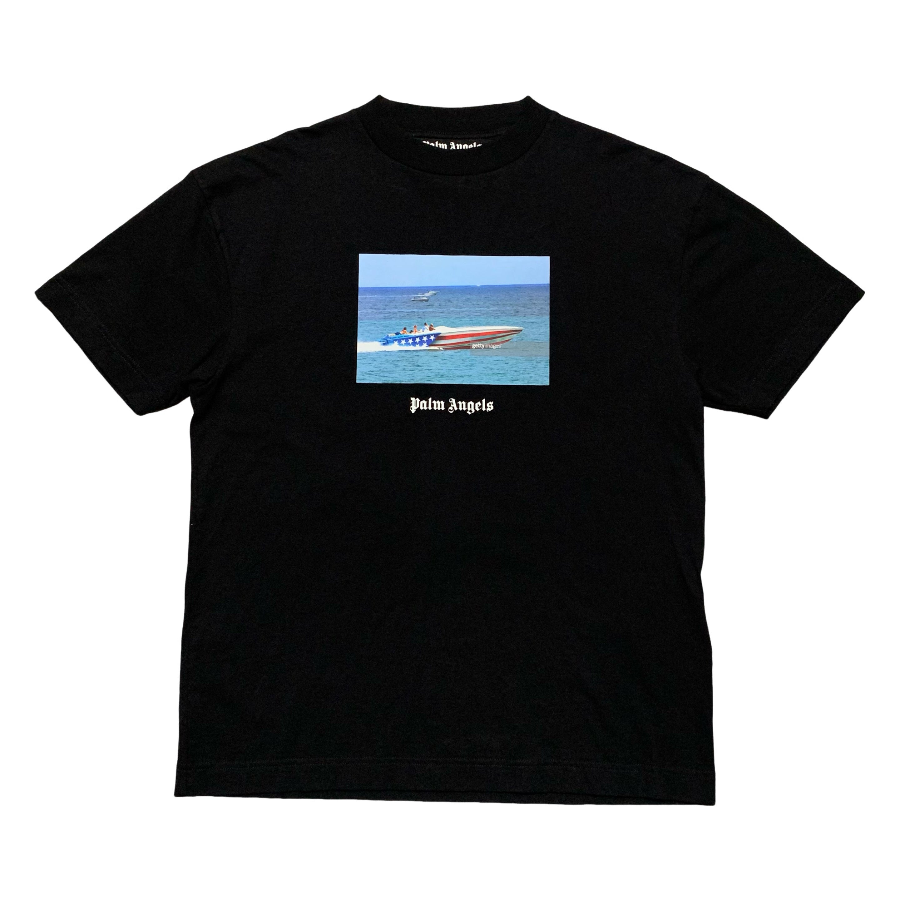 Palm Angels Medium Speedboat USA Black Tee