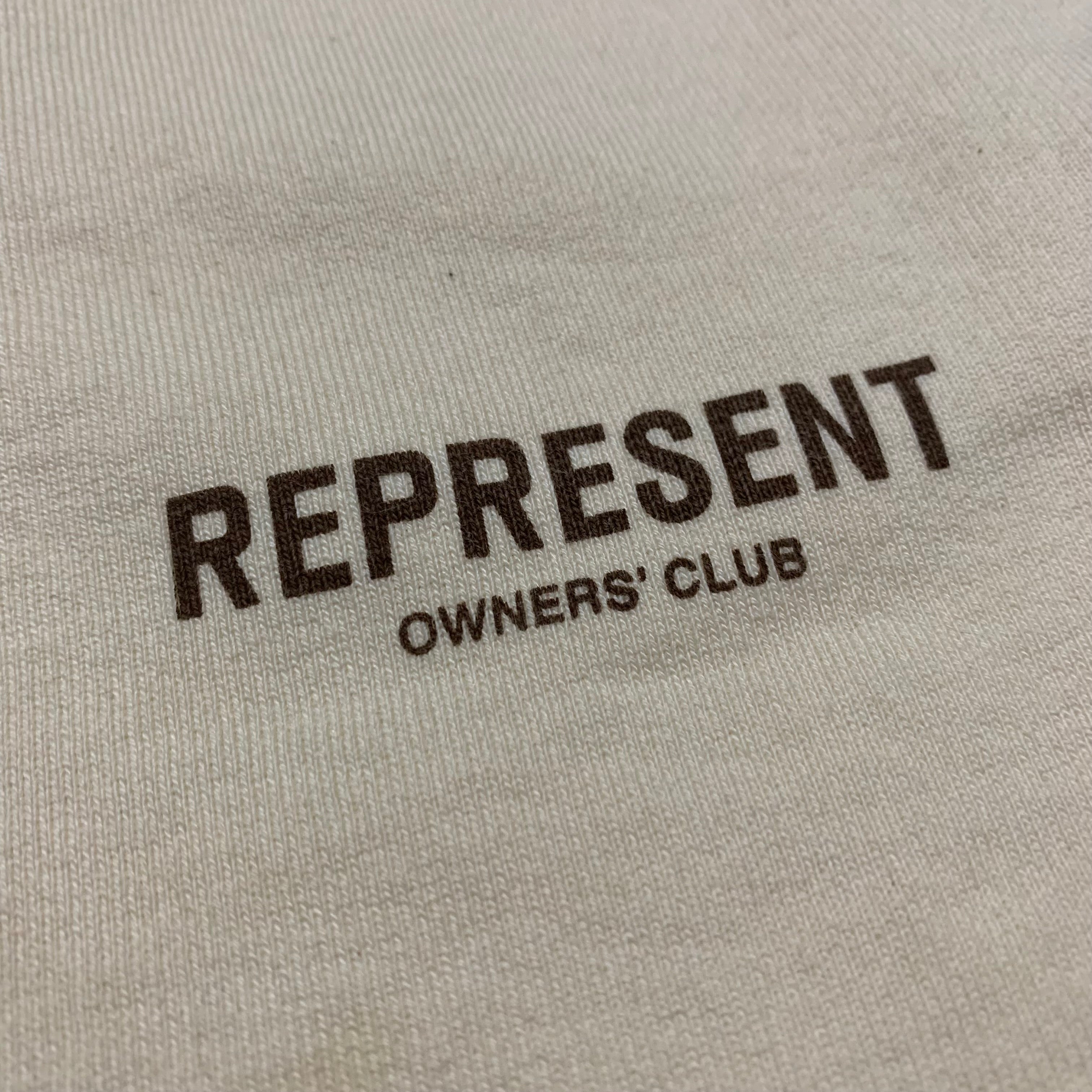 Represent Large Shorts Owners Club Cream White Shorts