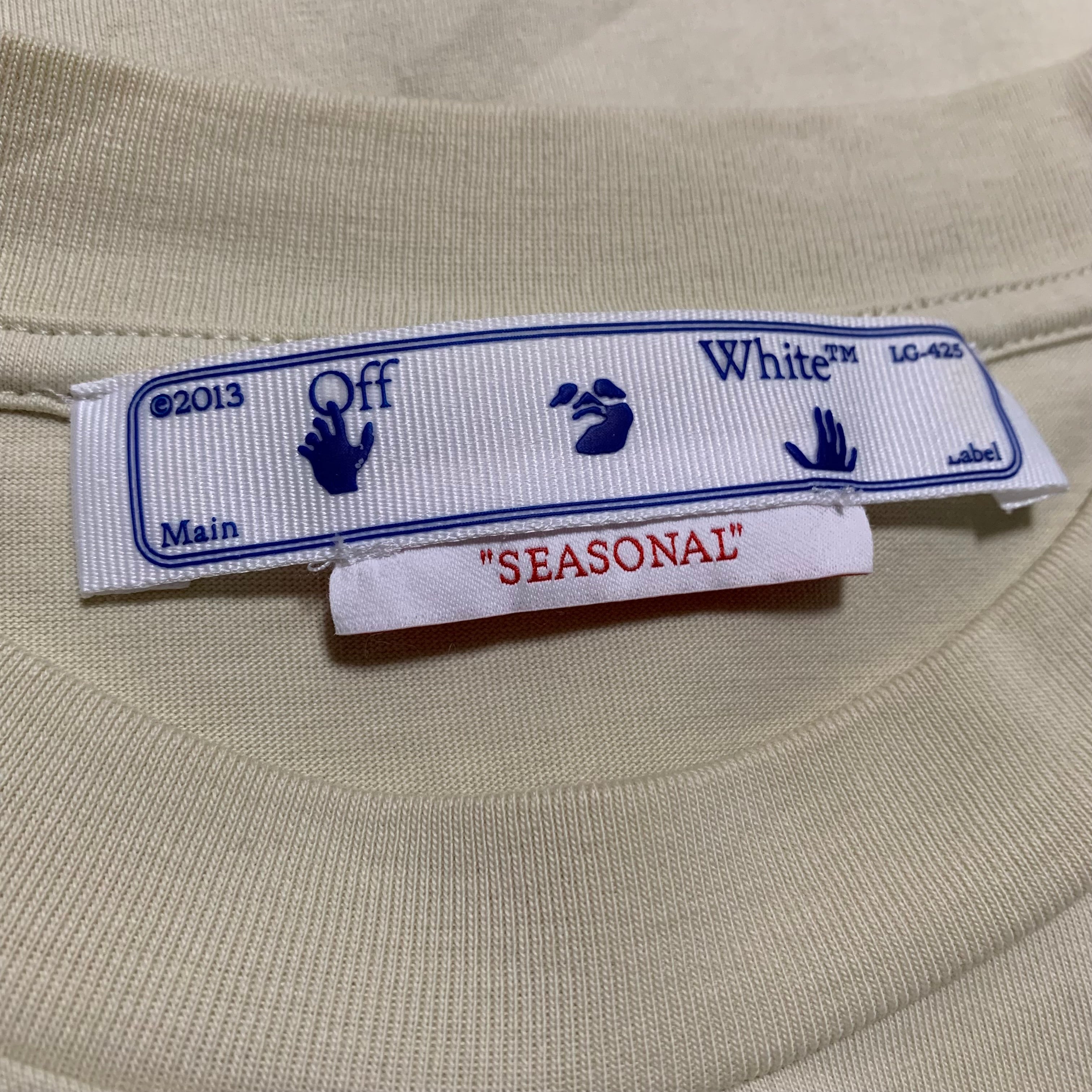 Off White Small Exactly The Opposite Cream White Tee Virgil Abloh