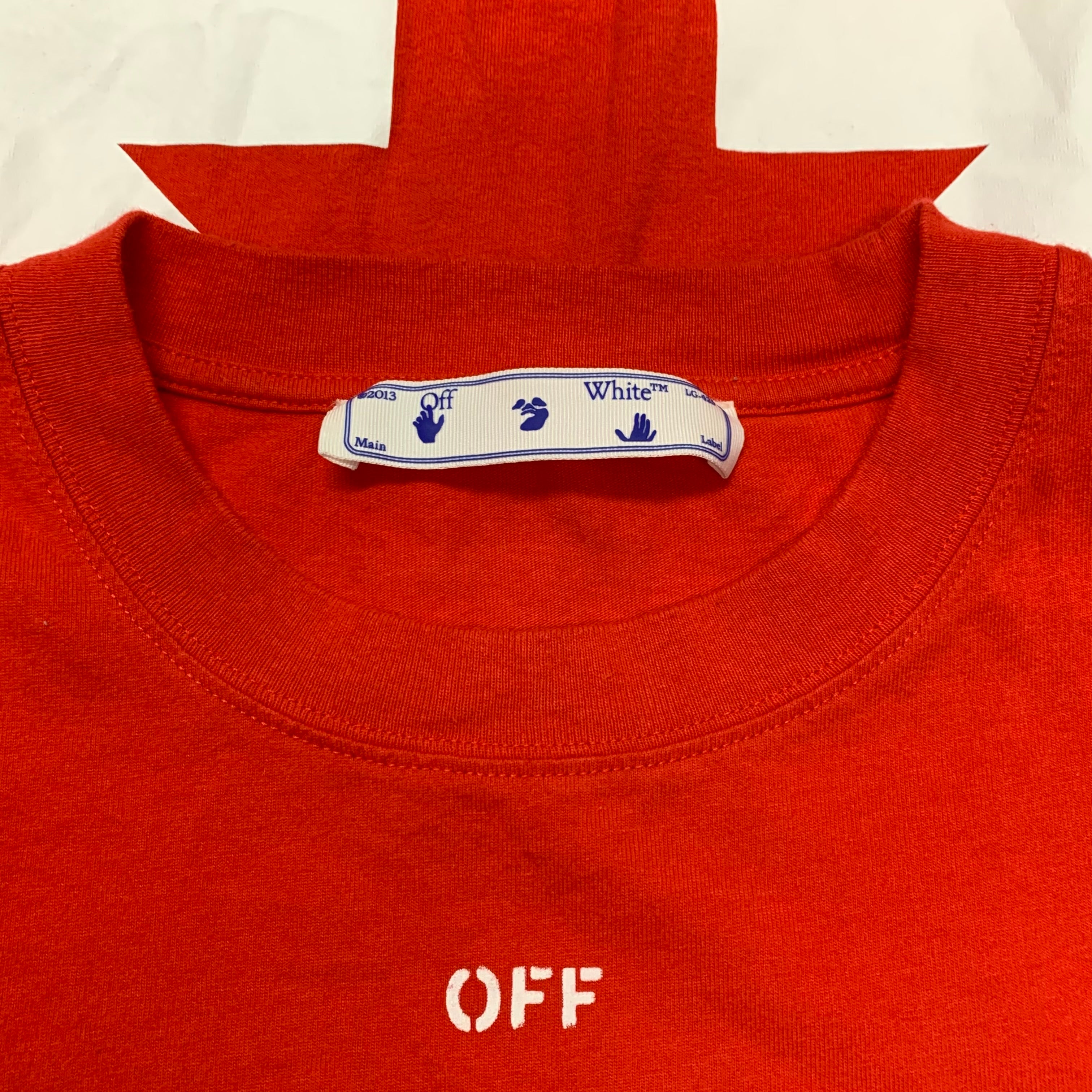 Off White XL Tee Mona Lisa Arrows Red T-Shirt Virgil Abloh