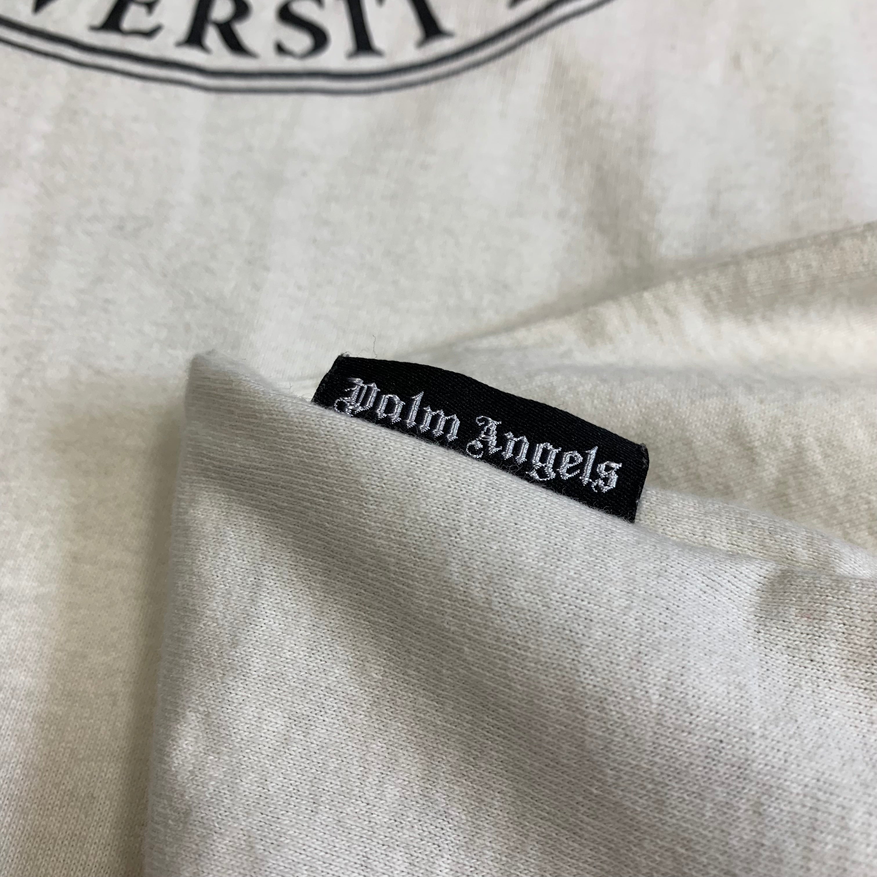 Palm Angels Small Tee College Crew White T-Shirt Oversized Fit Unisex