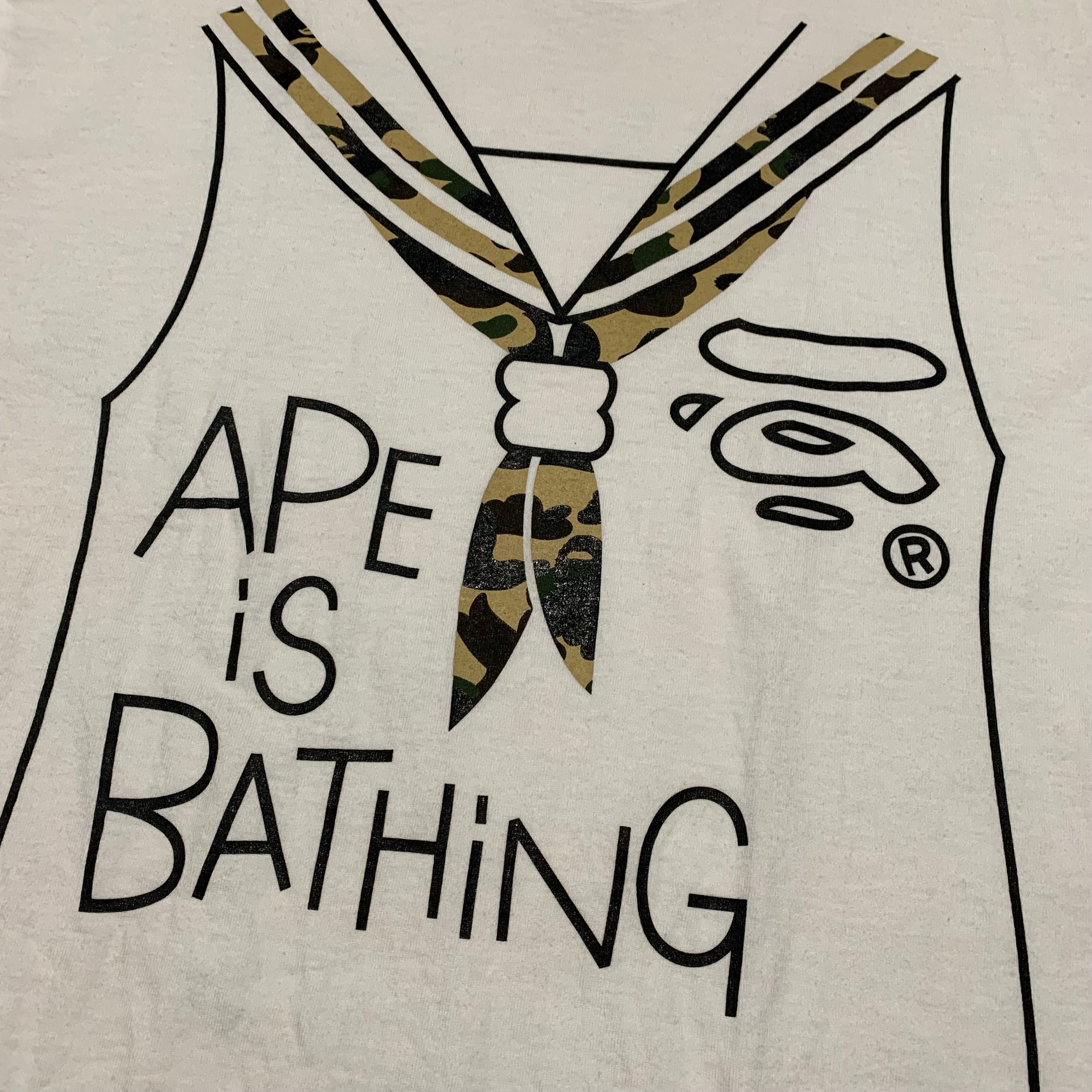 Bape Large 1st Camo Tie Graphic White Tee A Bathing Ape 2009