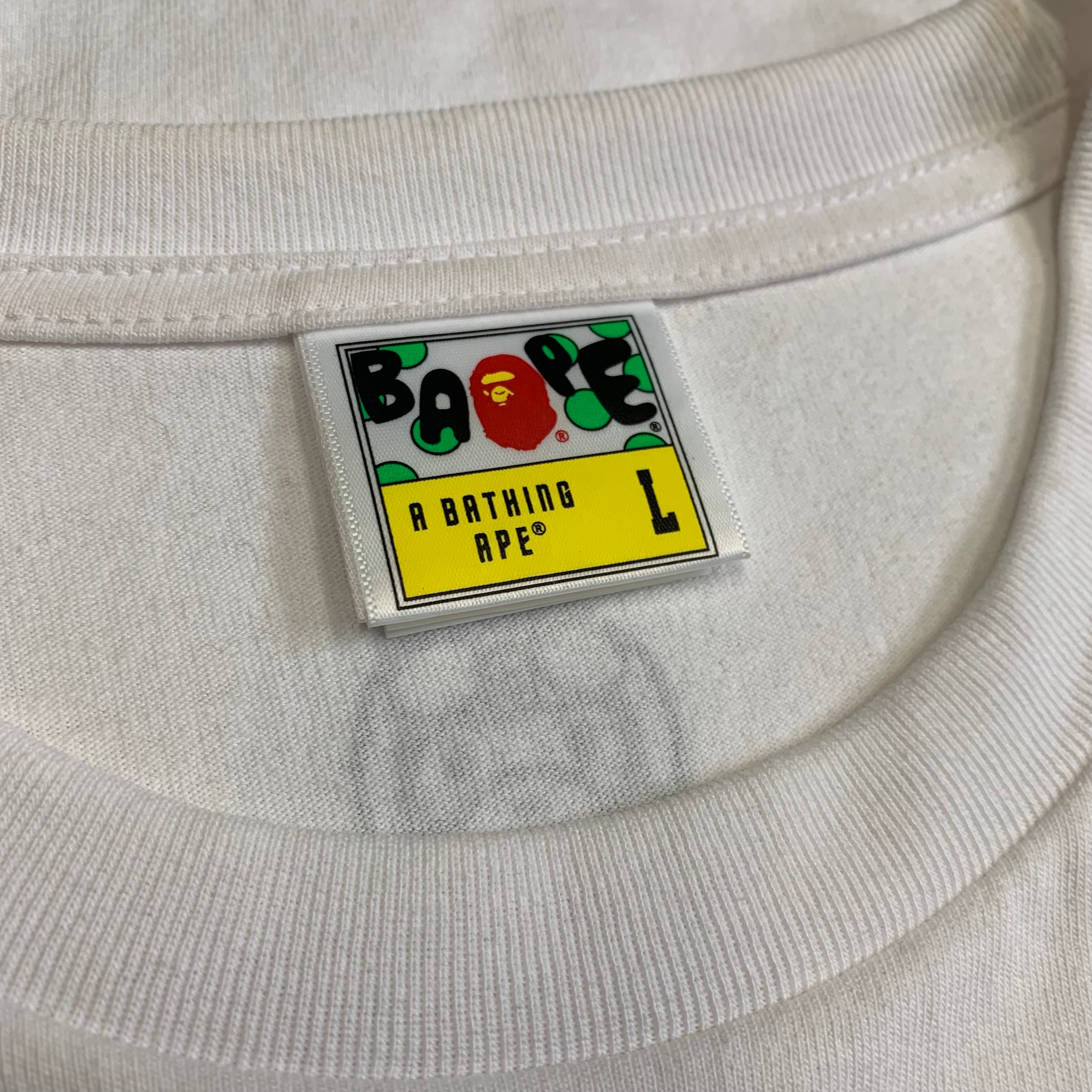 Bape Large Shin Kamen Rider Shocker Emblem ABC White T-Shirt A Bathing Ape