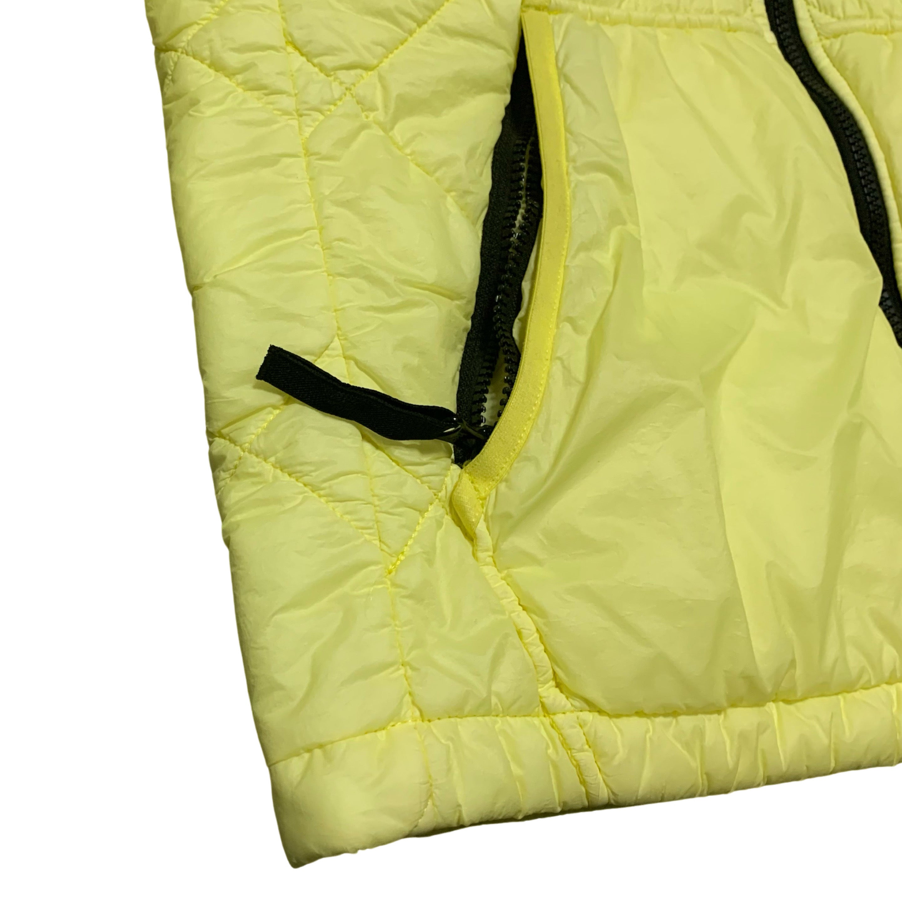 Stone Island Medium Yellow Garment Dyed Quilted Micro Yarn Hooded Jacket 2019