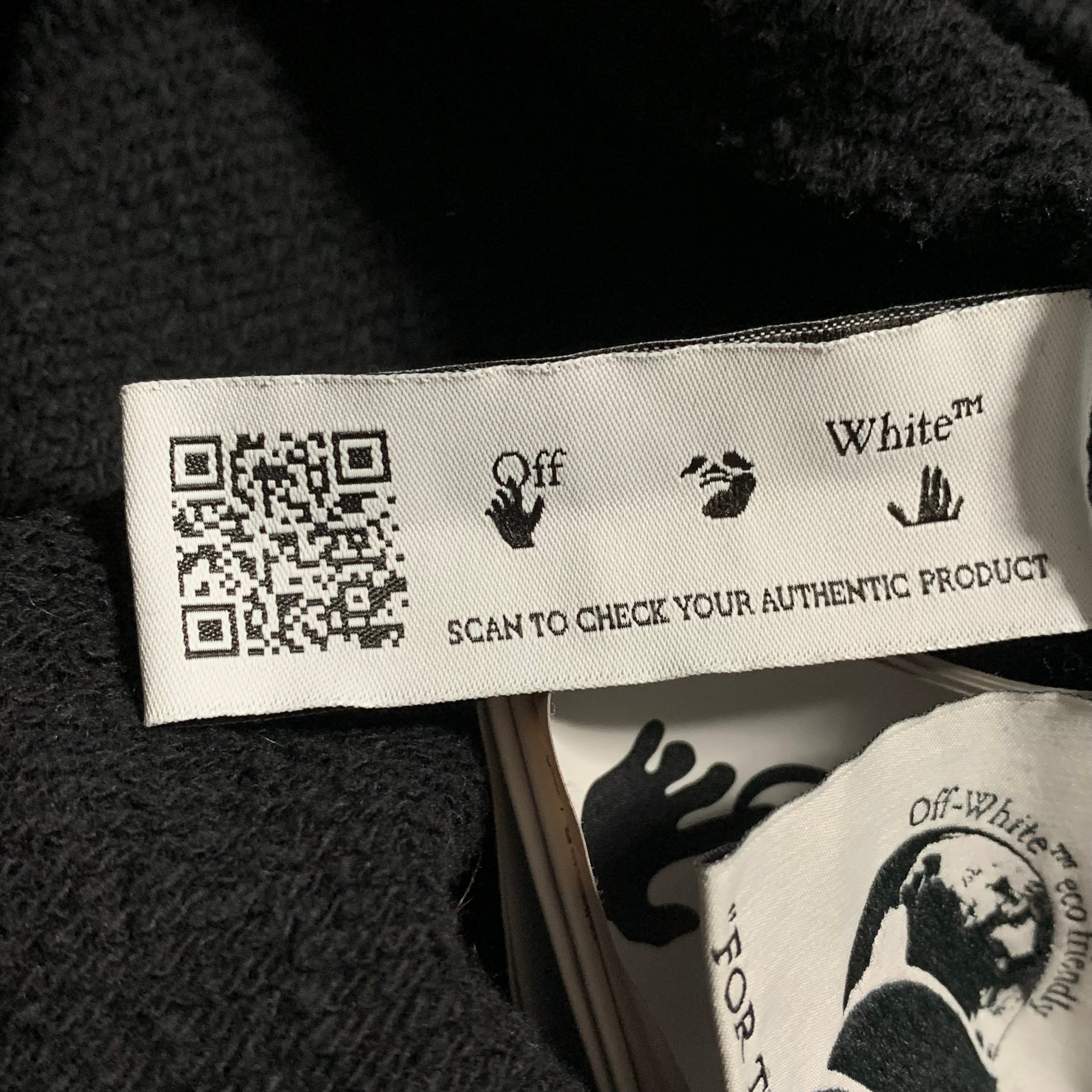 Off White XS Black Sweatshirt Crewneck Off Logo Short Vigil Abloh