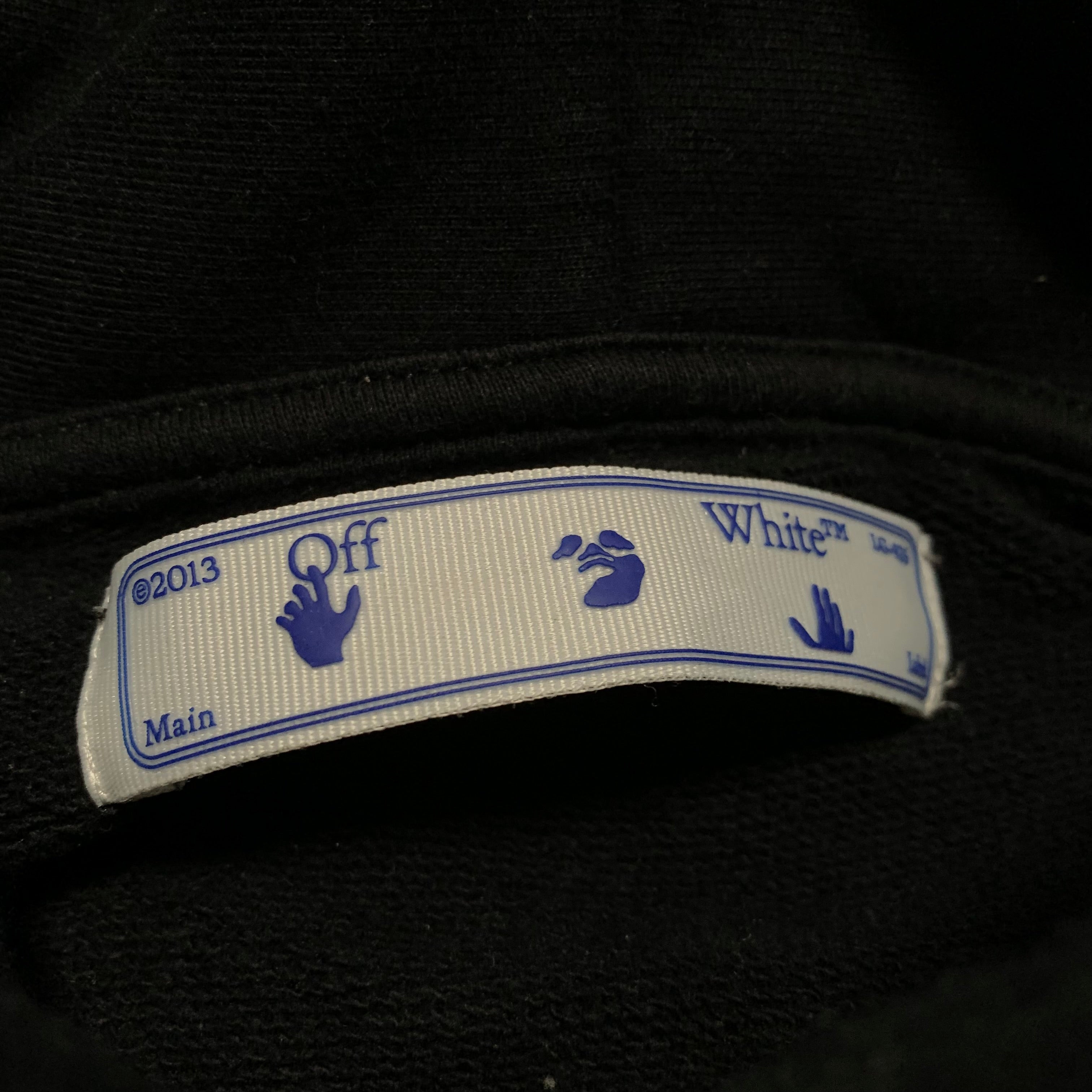 Off White Medium Pascal Arrows Black Hoodie Virgil Abloh Skeleton