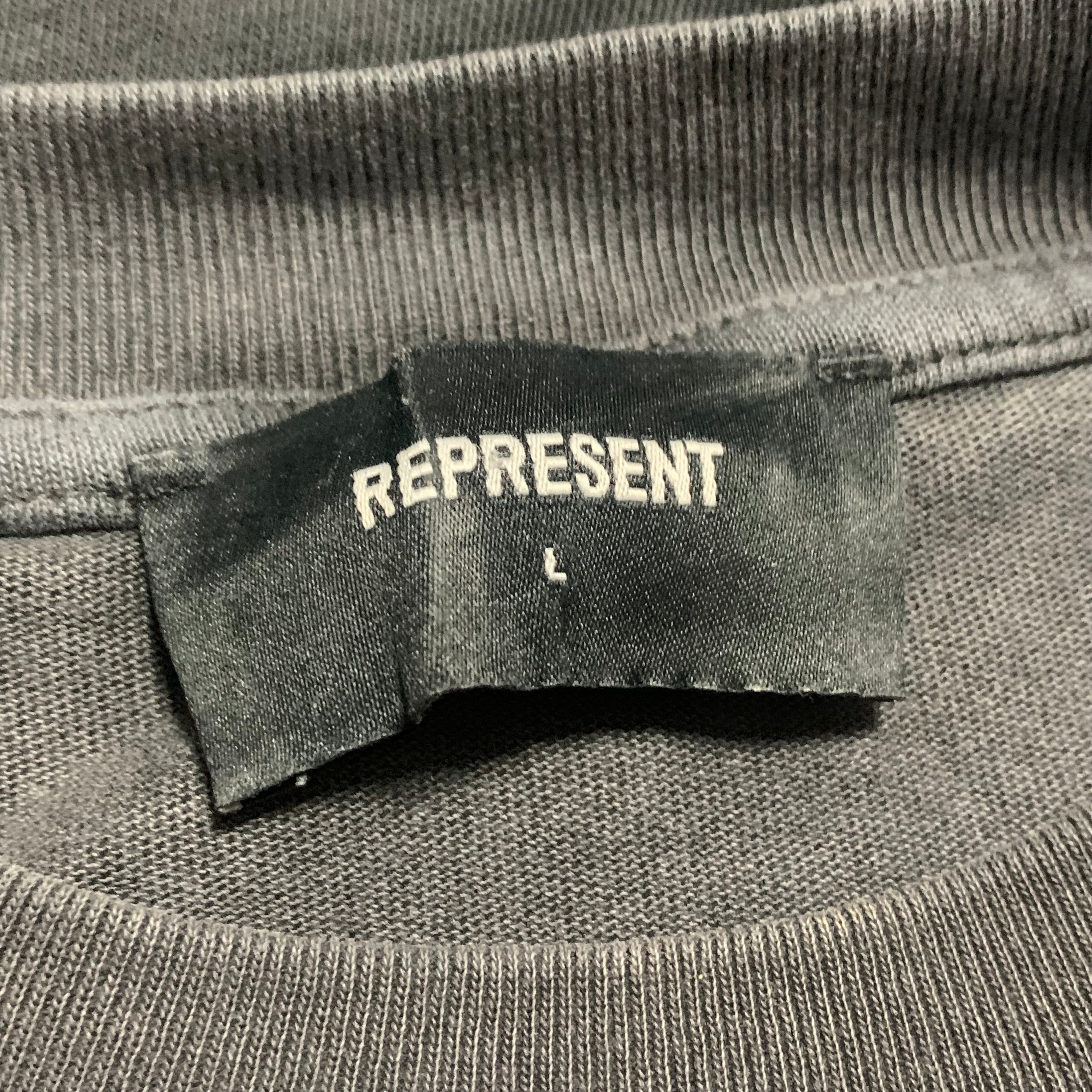 Represent Large Thoroughbred Dog Vintage Black Tee