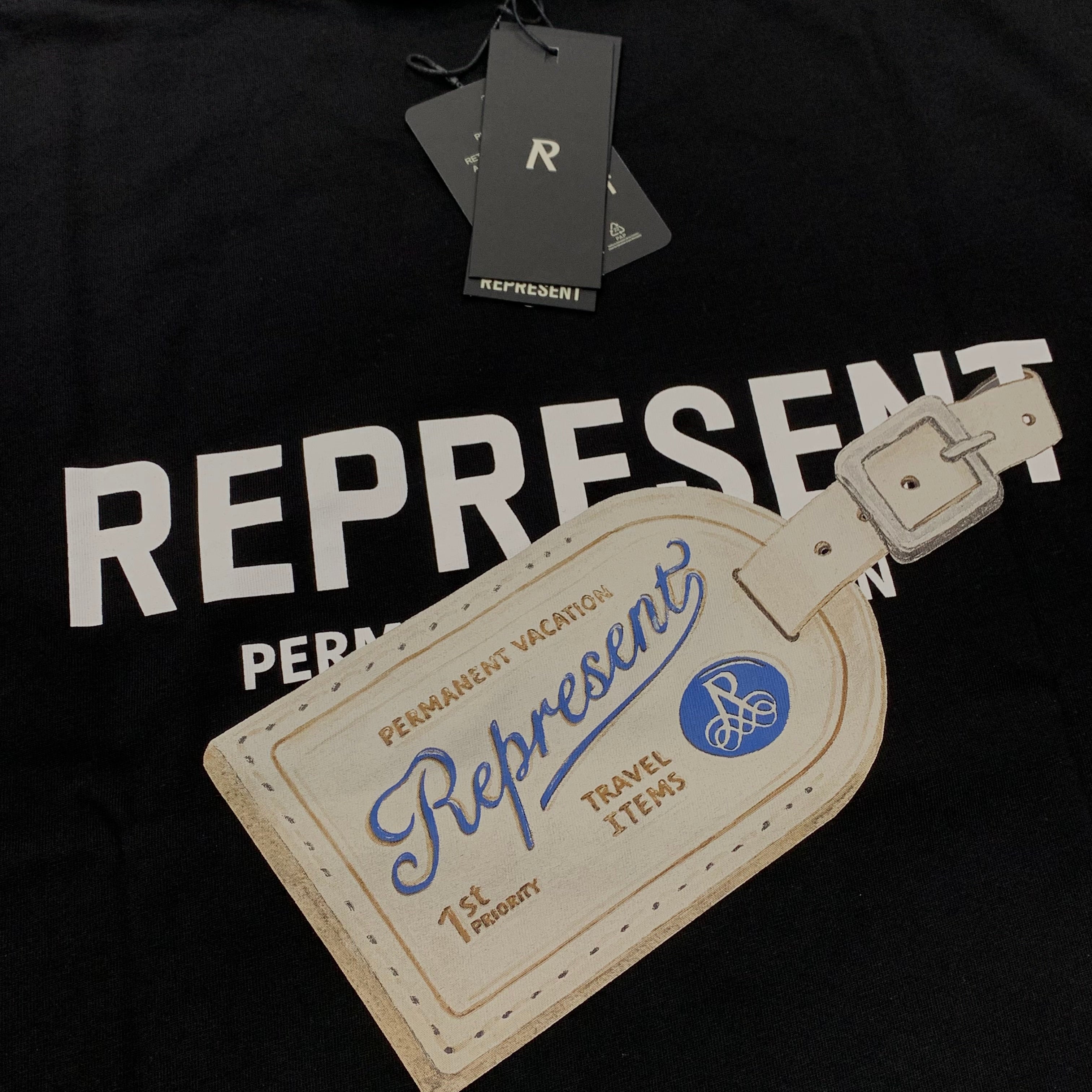 Represent Medium Tee Luggage Tag Jet Black T-Shirt