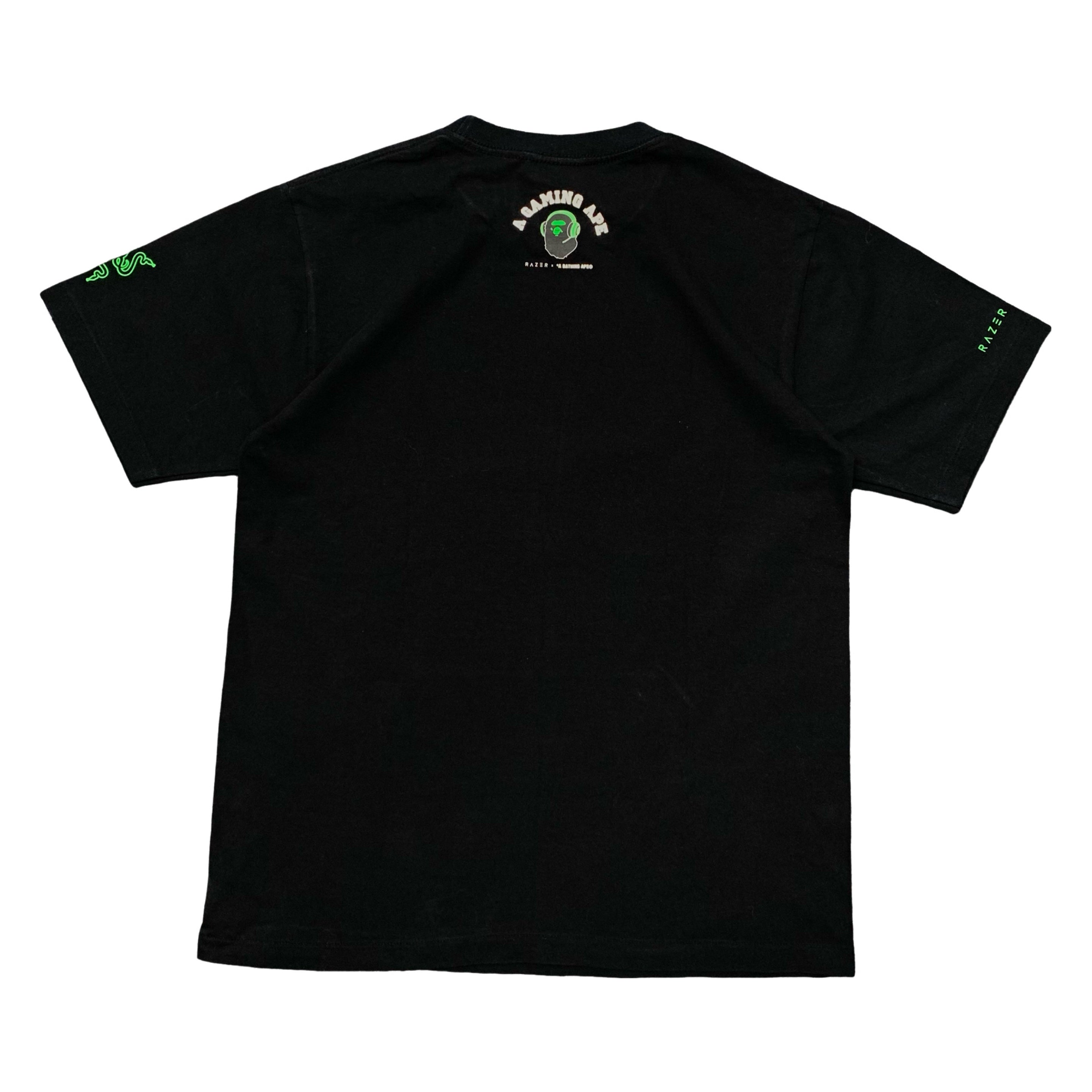 Bape Medium Tee Razor Neon Camo Ape Head Black T-Shirt A Bathing Ape