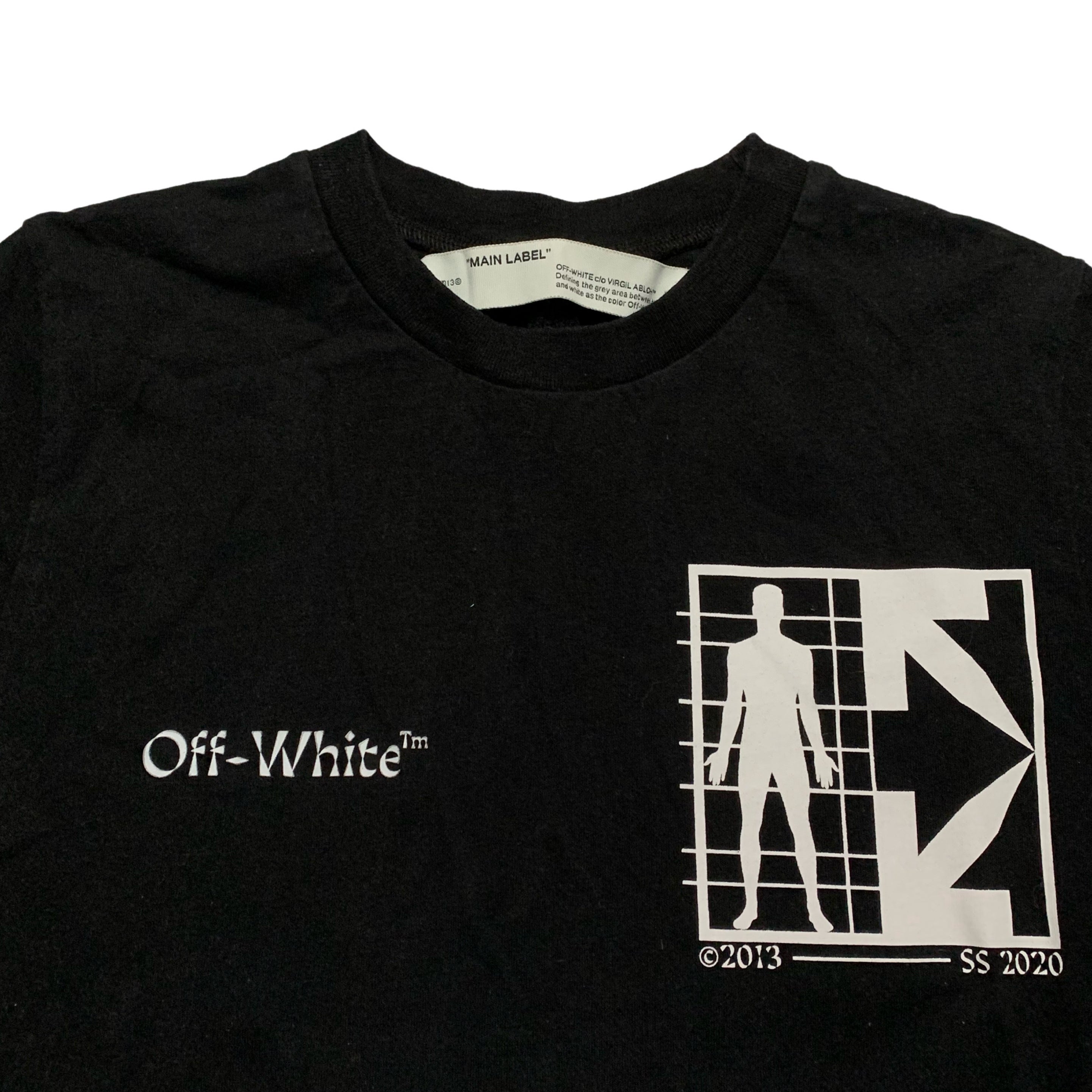 Off White Small Half Arrow Man Black Tee Virgil Abloh (OMAA027S20185010)