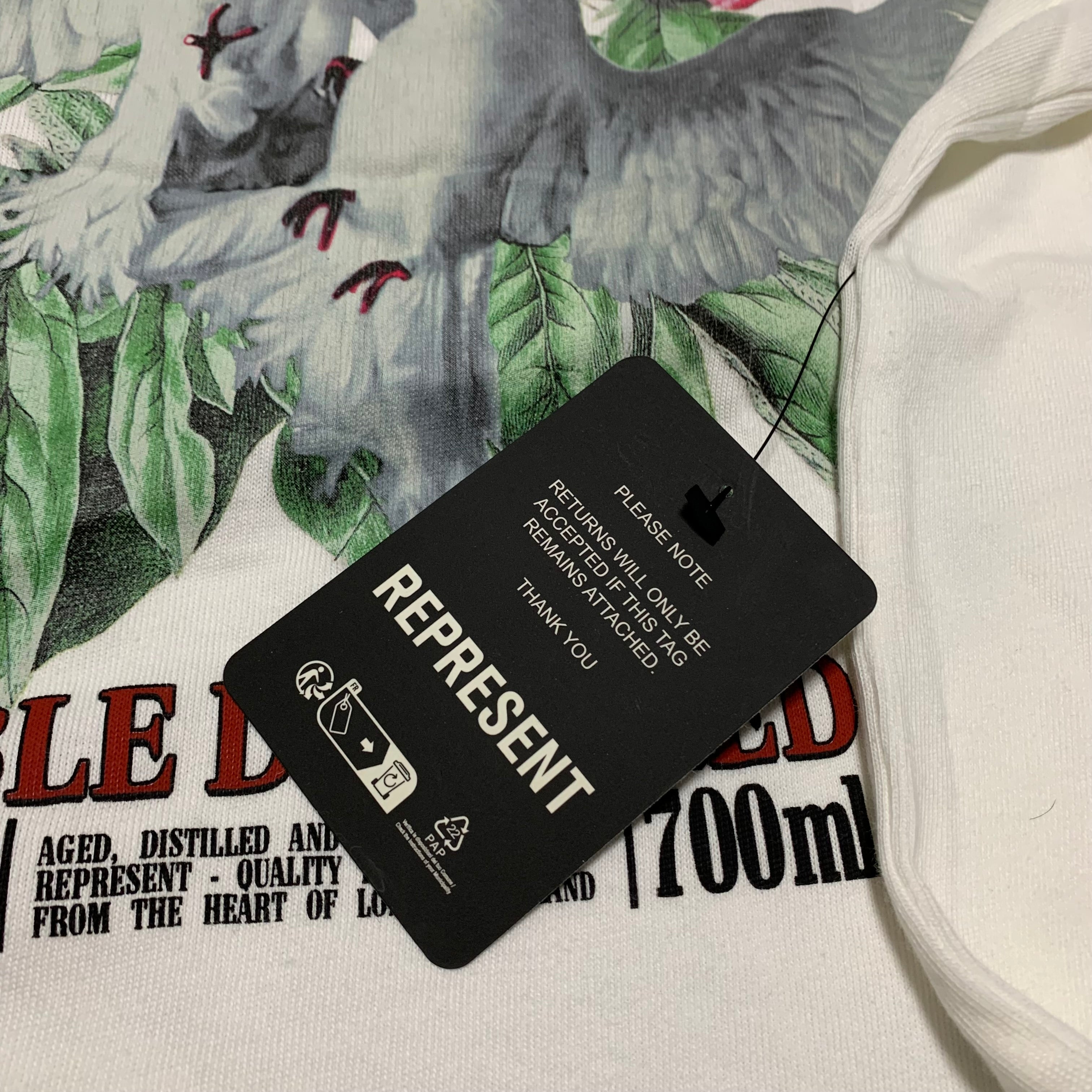 Represent Medium Double Distilled Flat White Tee