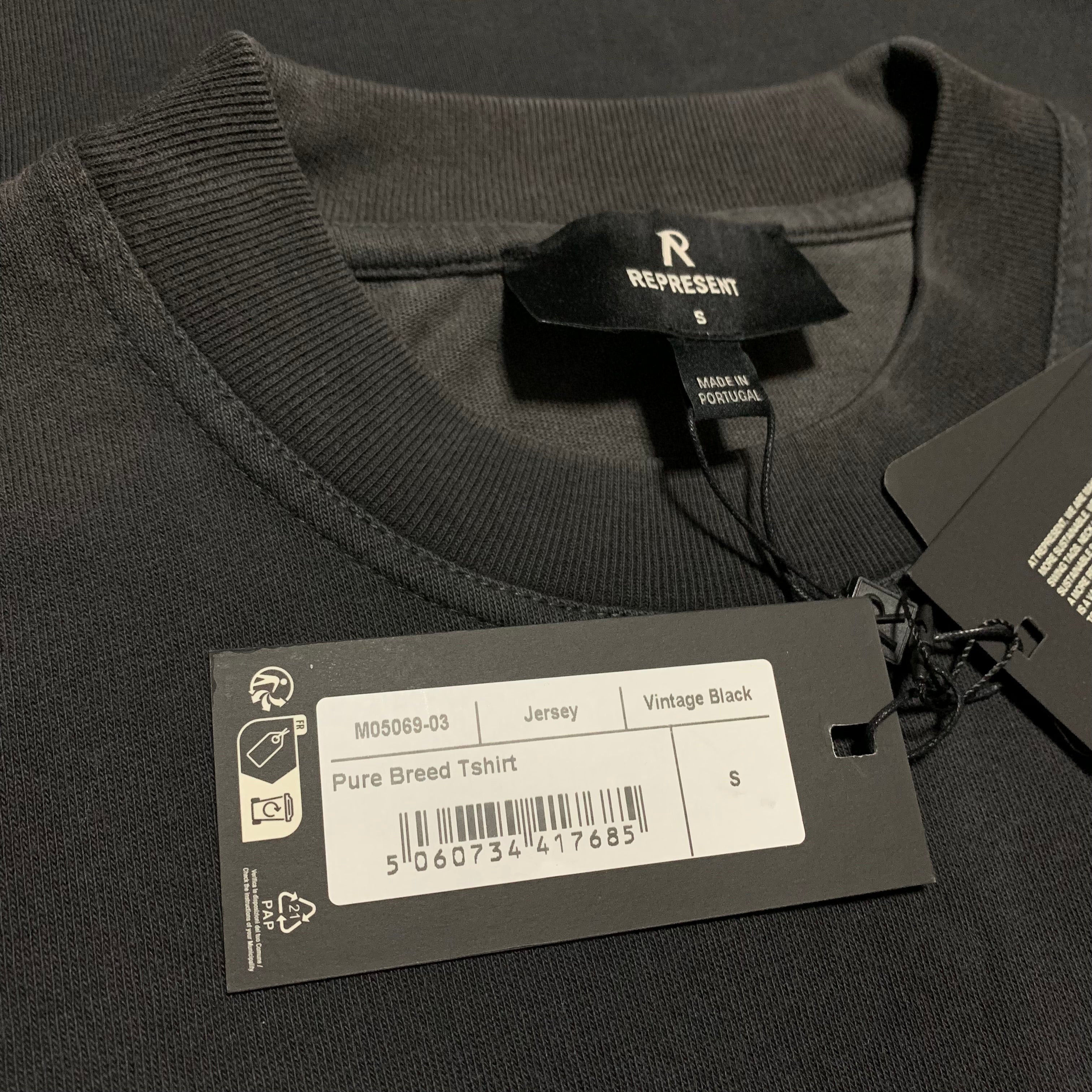 Represent Small Pure Breed Vintage Black Tee