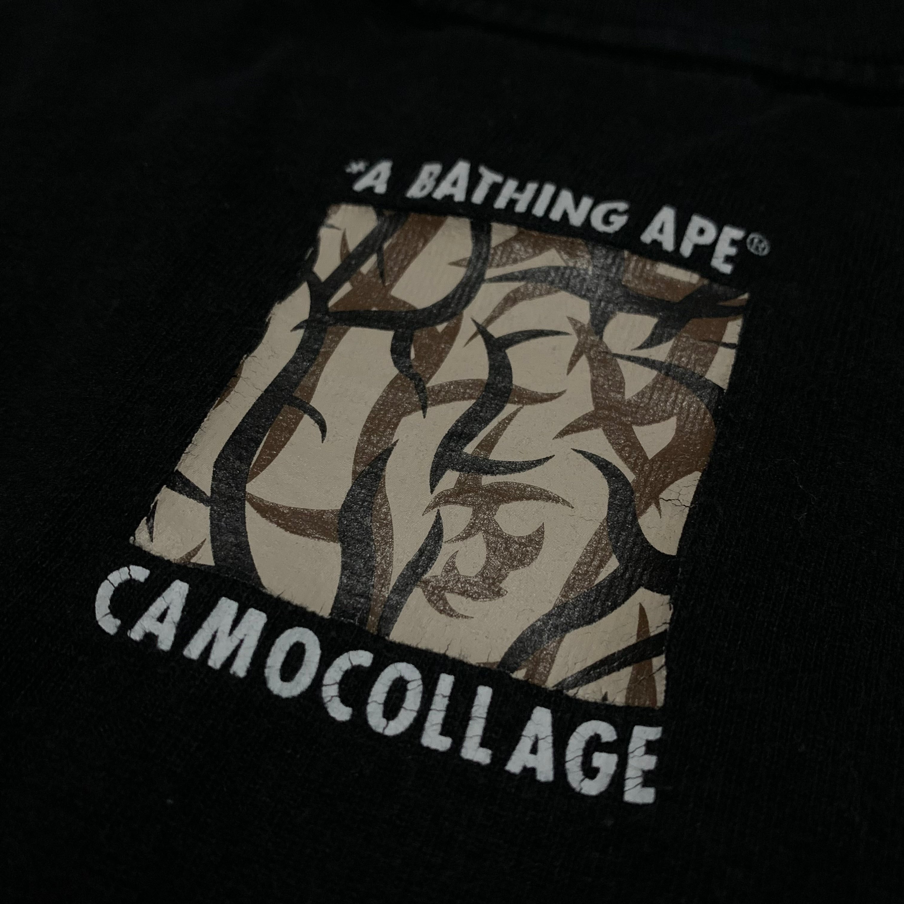 Bape Small College Camo Black Tee Made Face A Bathing Ape Vintage