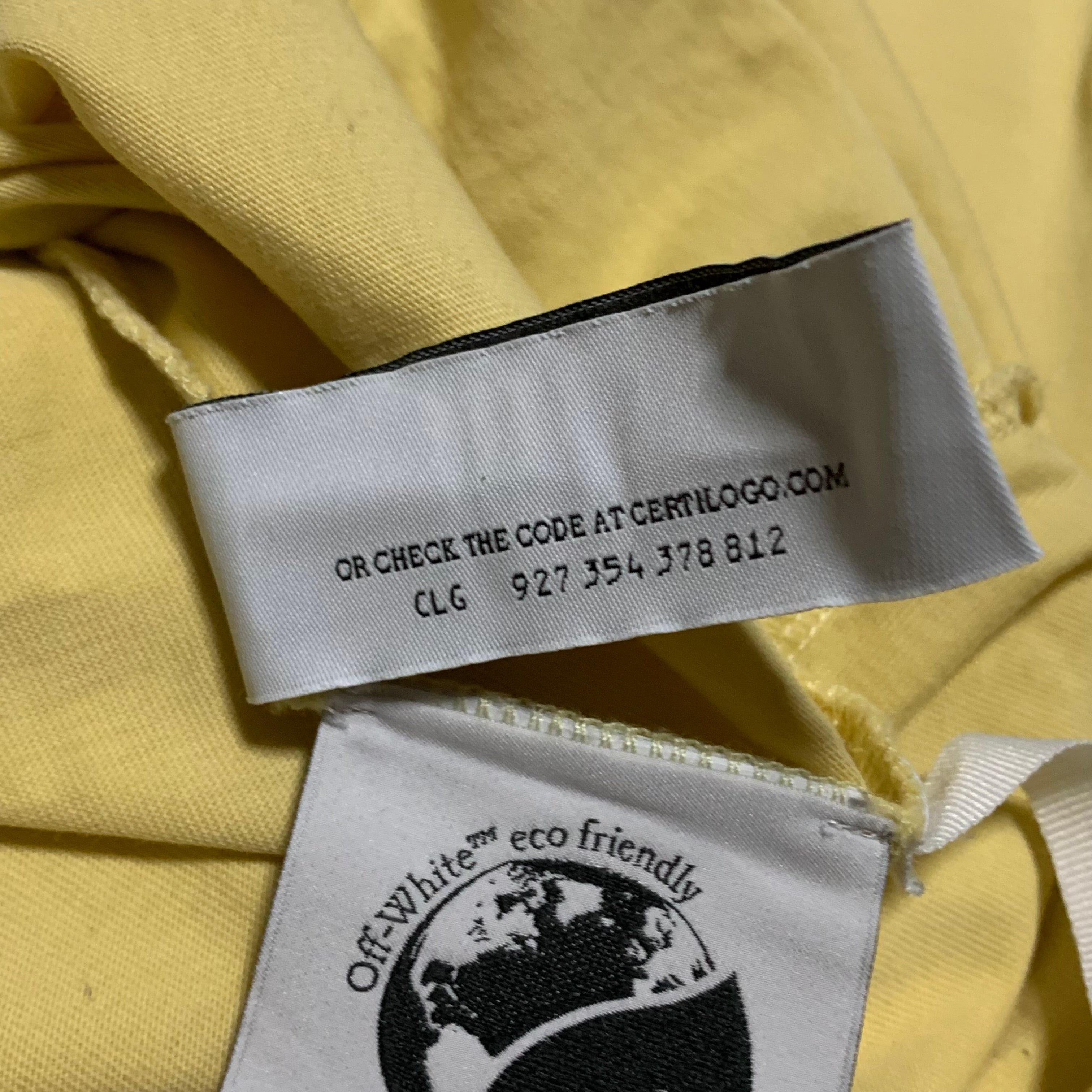 Off White Small Sprayed Off Yellow Tee Virgil Abloh