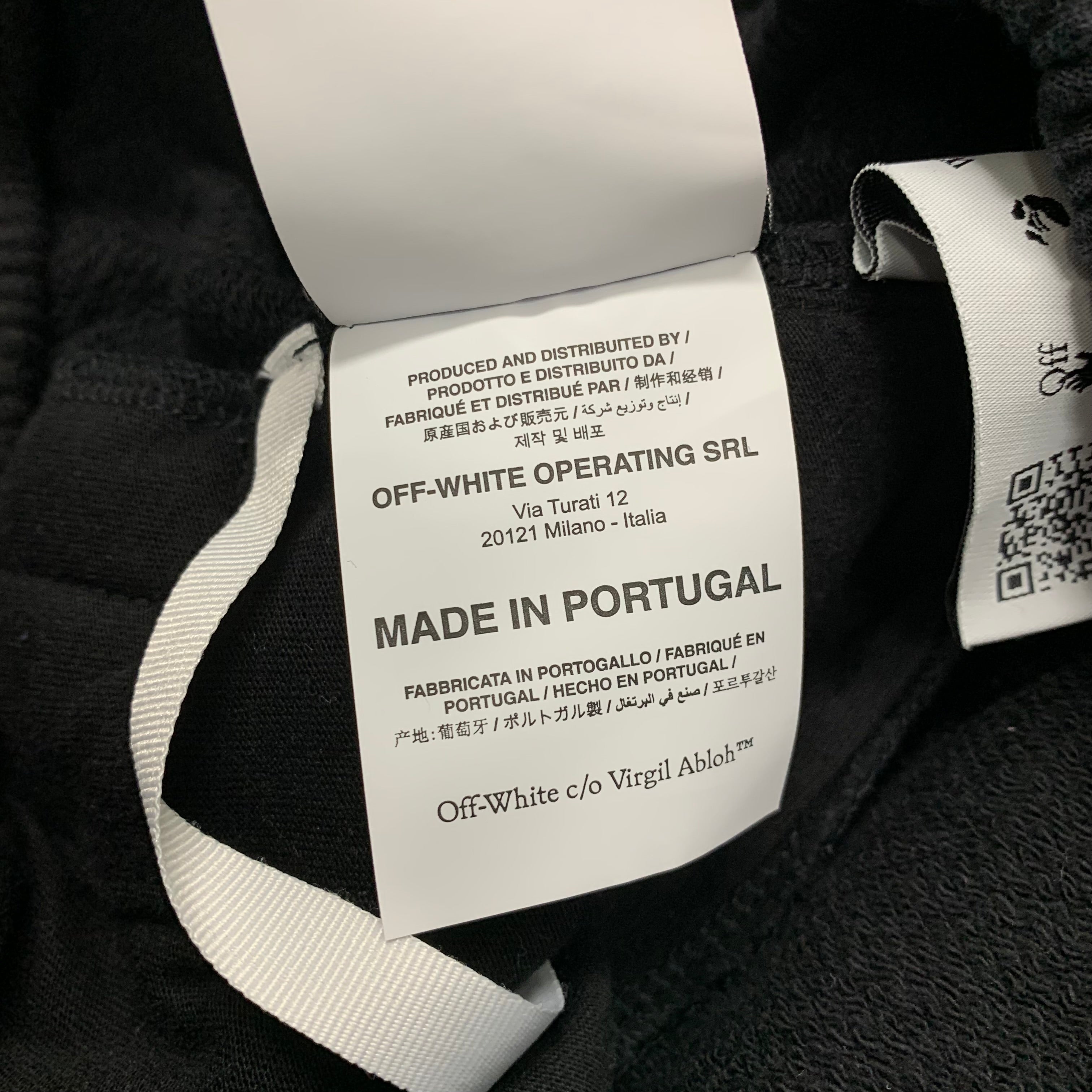 Off White Medium Shorts Metal Black Jogger Bottoms Virgil Abloh