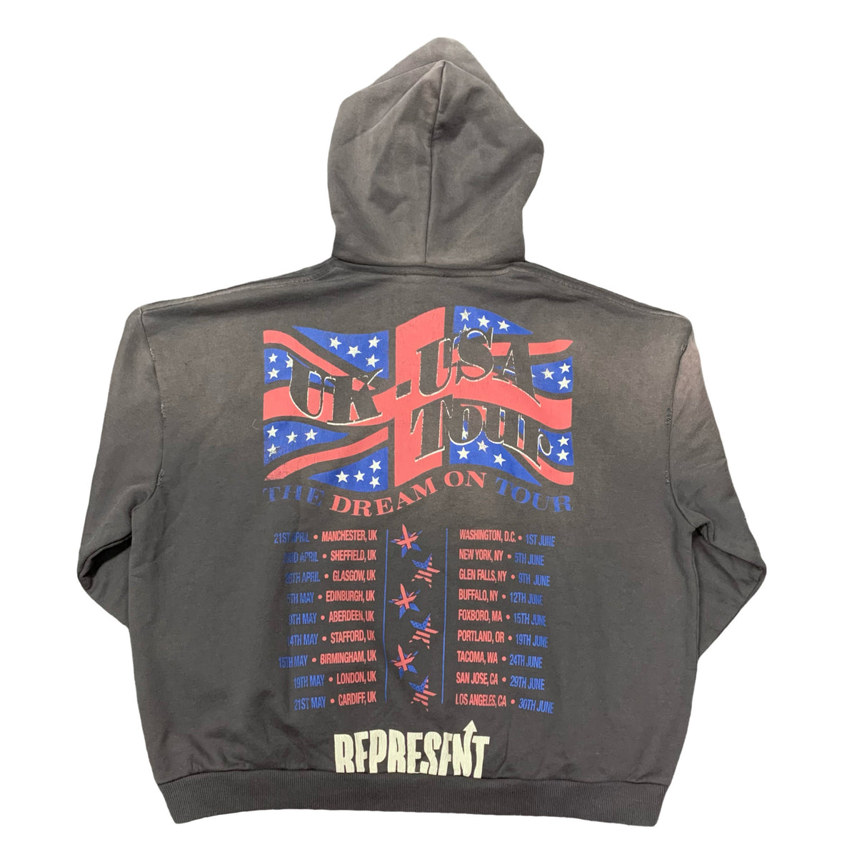 Represent Small Hoodie Dream On Tour Sun Fade Grey Hoodie