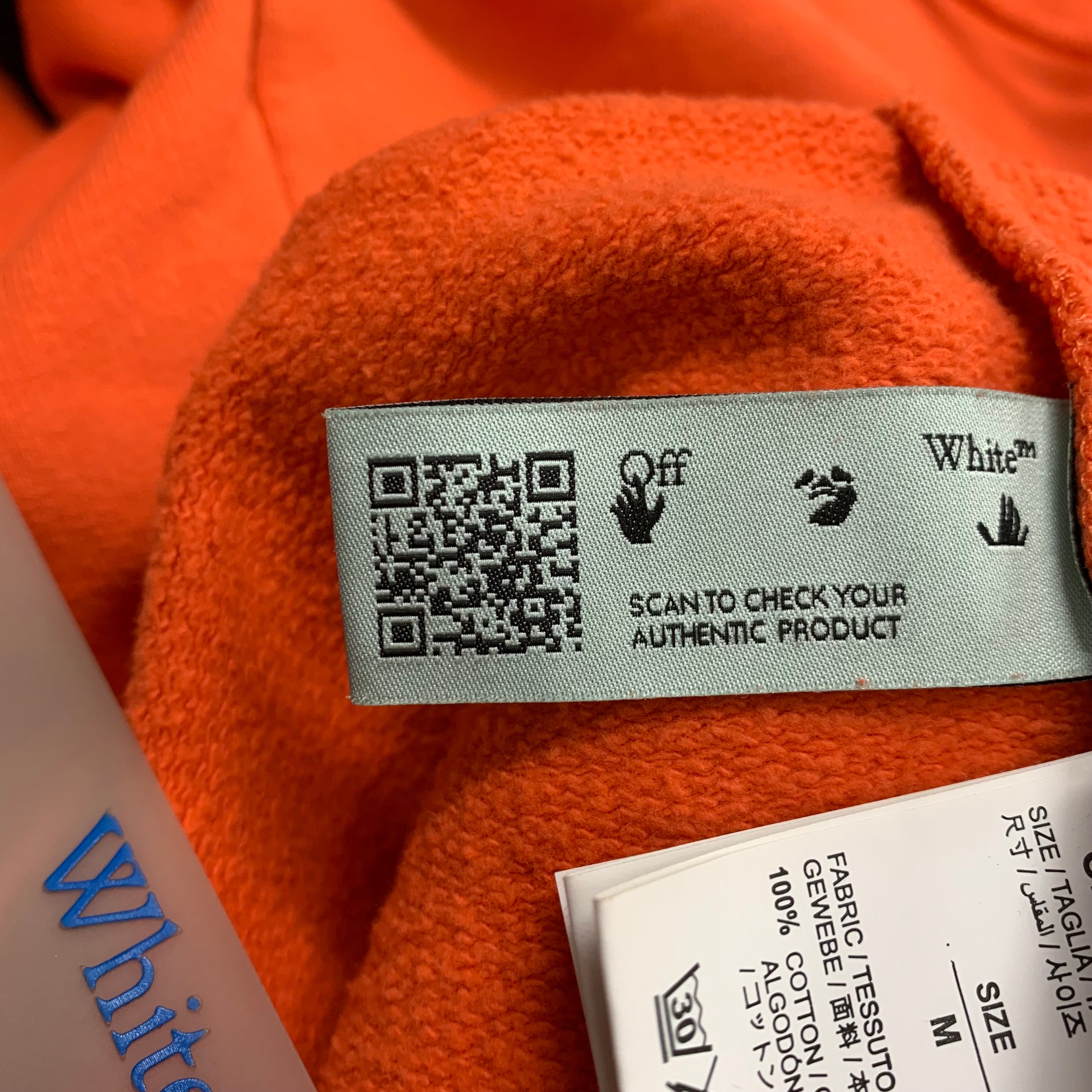 Off White Medium Hoodie Stencil Arrows Orange Hoodie Virgil Abloh