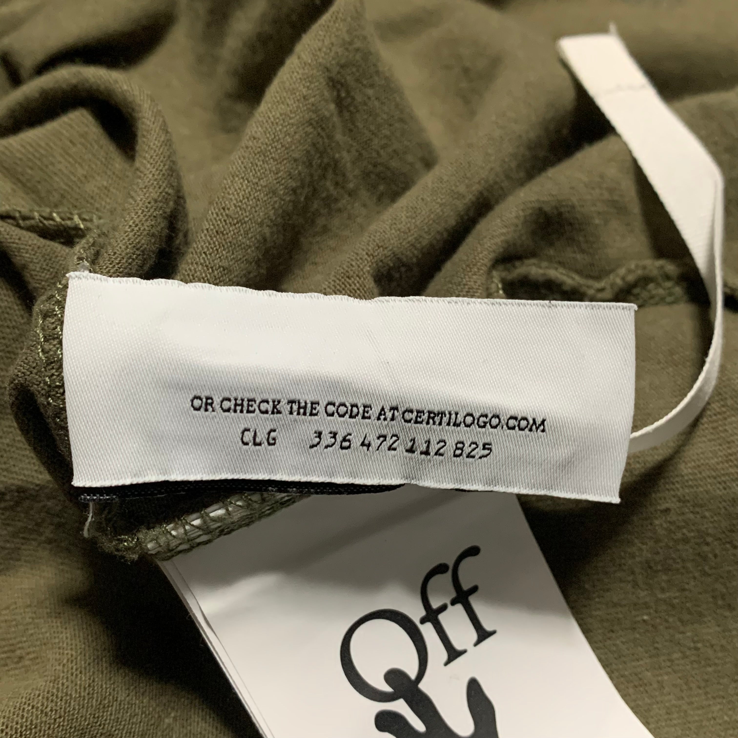 Off White Large Diagonal Tab Khaki Green Tee Virgil Abloh