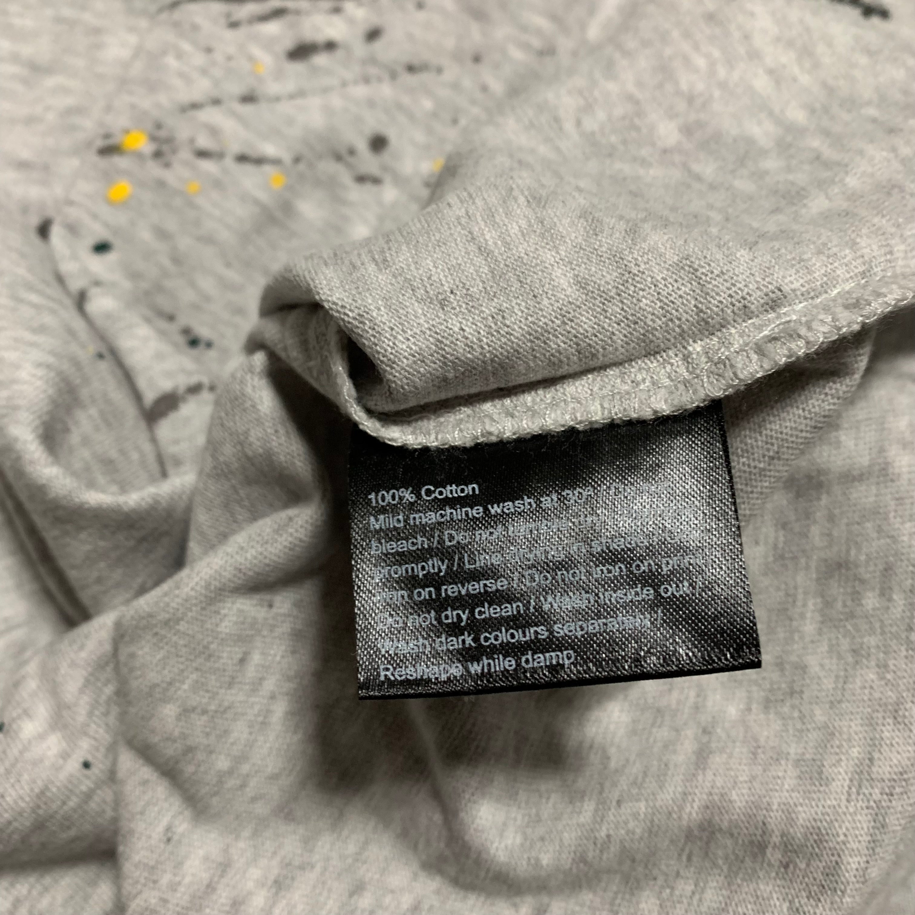 Represent Small Bespoke Commissions Grey Tee Paint Splatter
