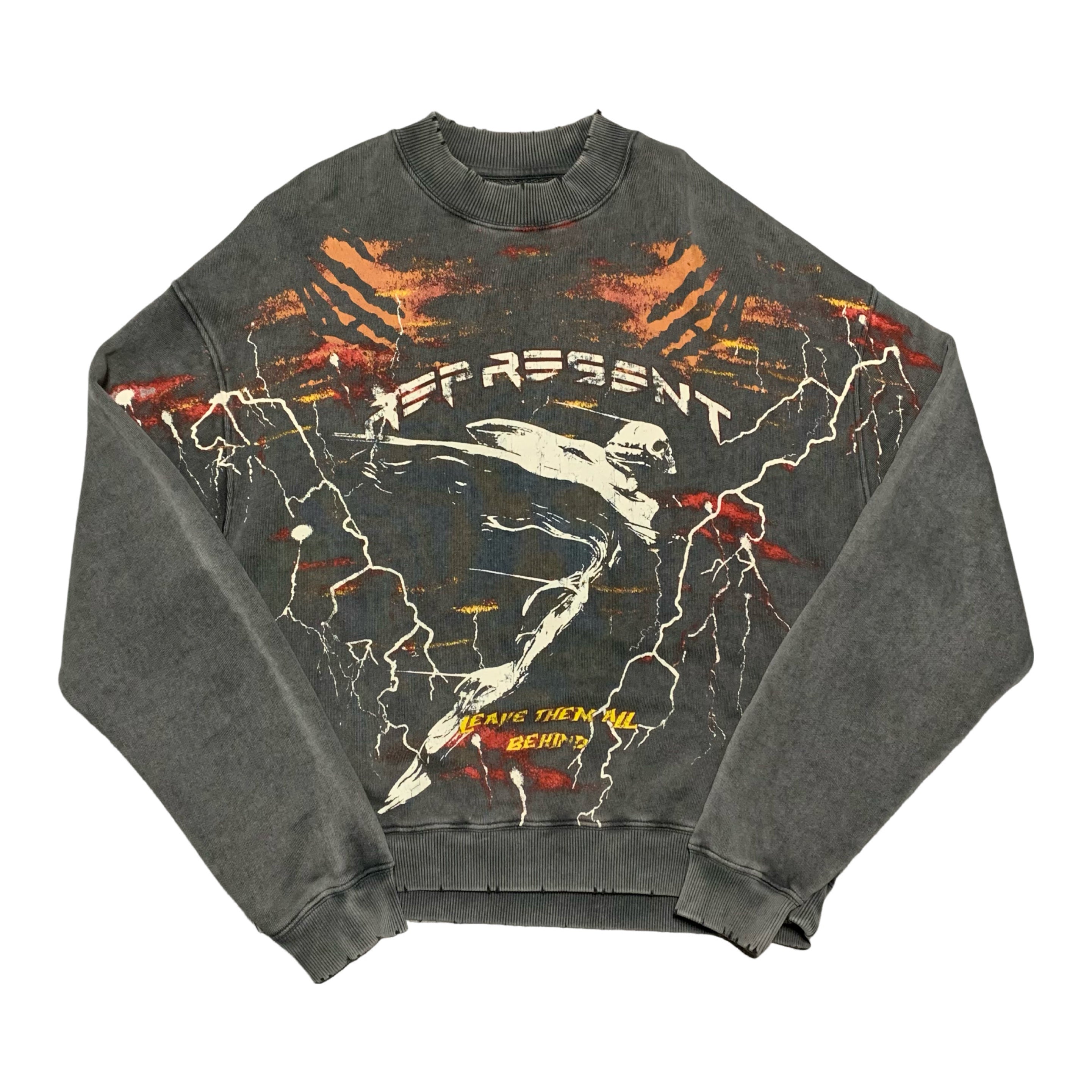 Represent Medium Spirit Angel Vintage Grey Sweater Sweatshirt Crewneck