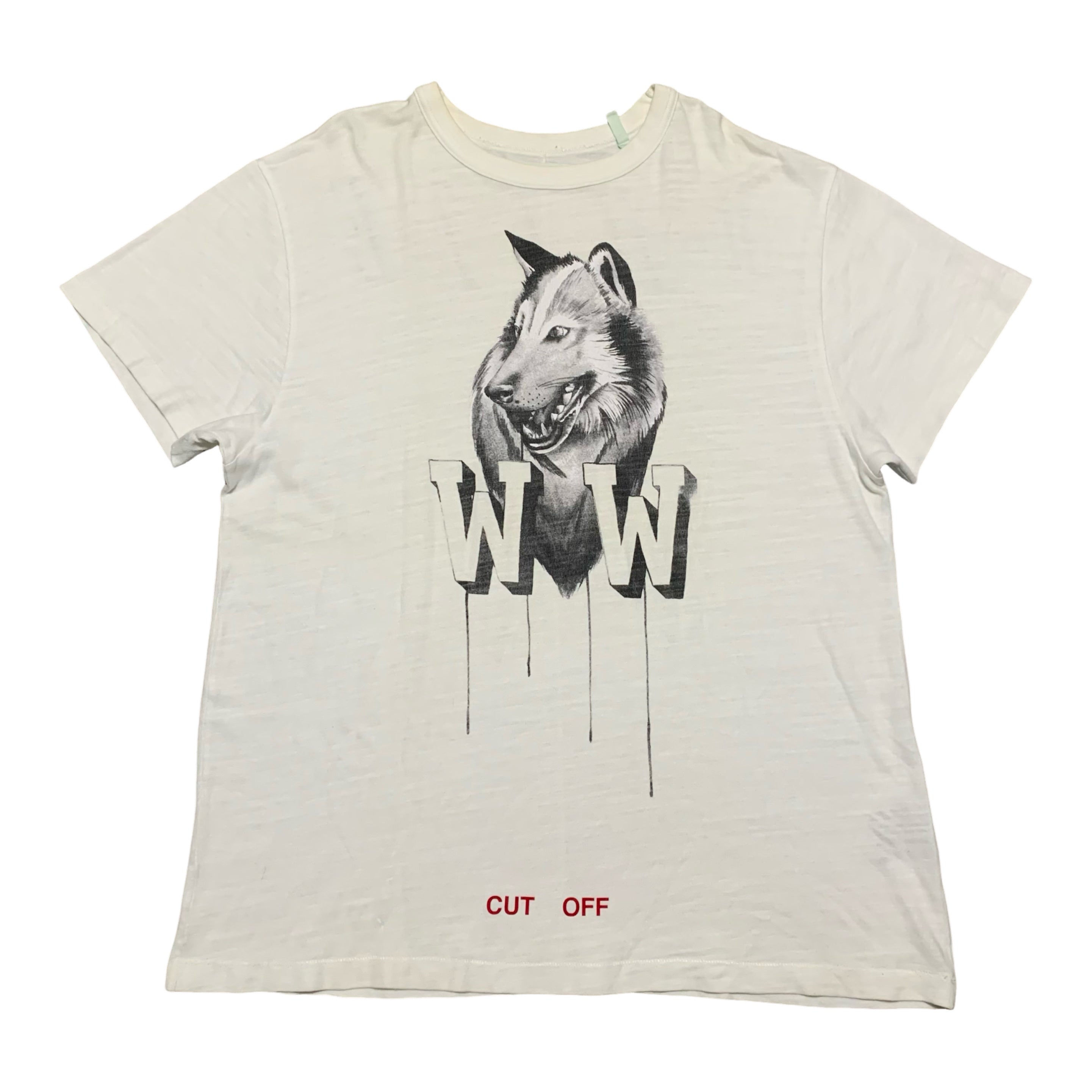 Off White Medium Othello's Wolf White Oversized Tee Virgil Abloh