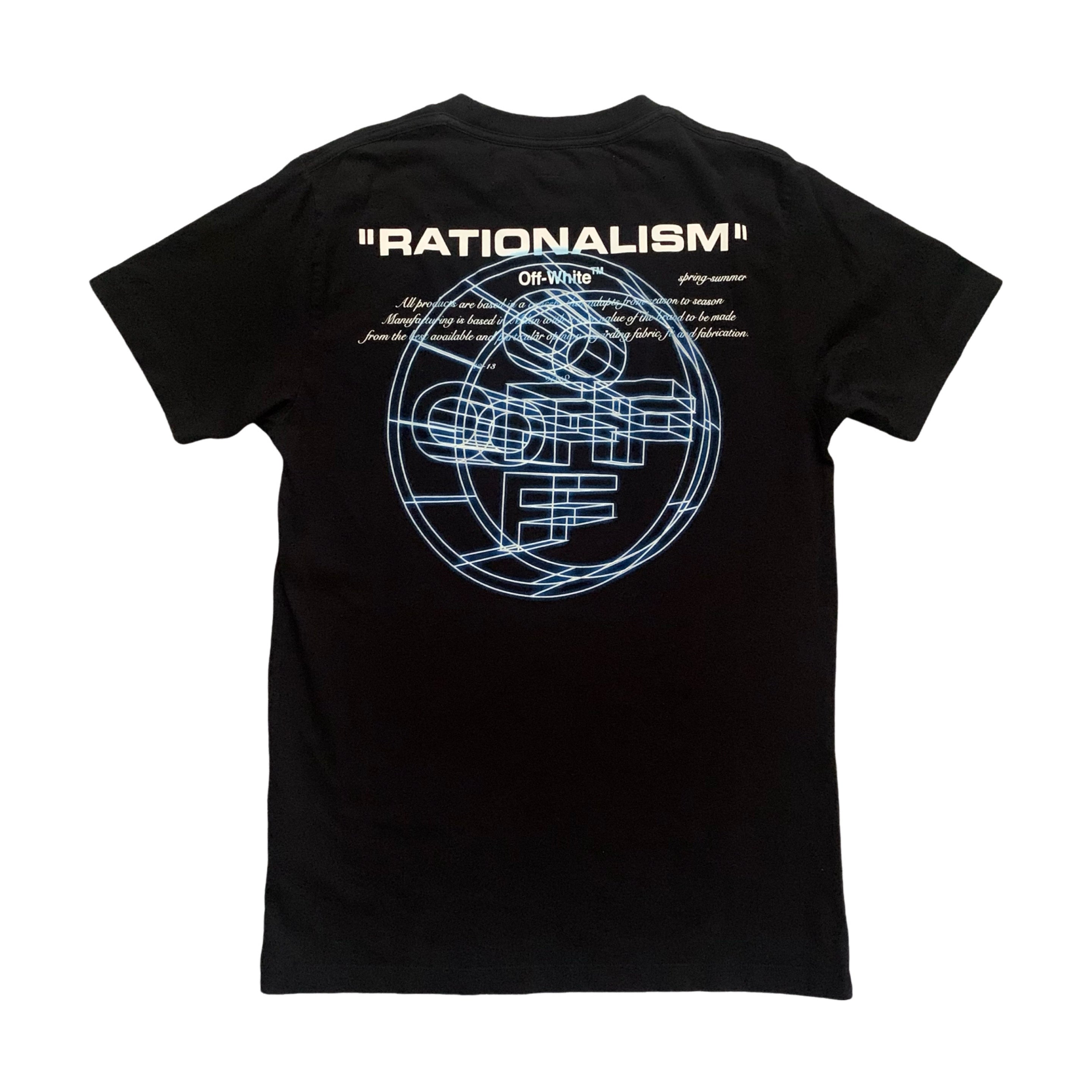 Off White Small Black Tee Virgil Abloh 'Rationalism' (OMAA027R20185003)