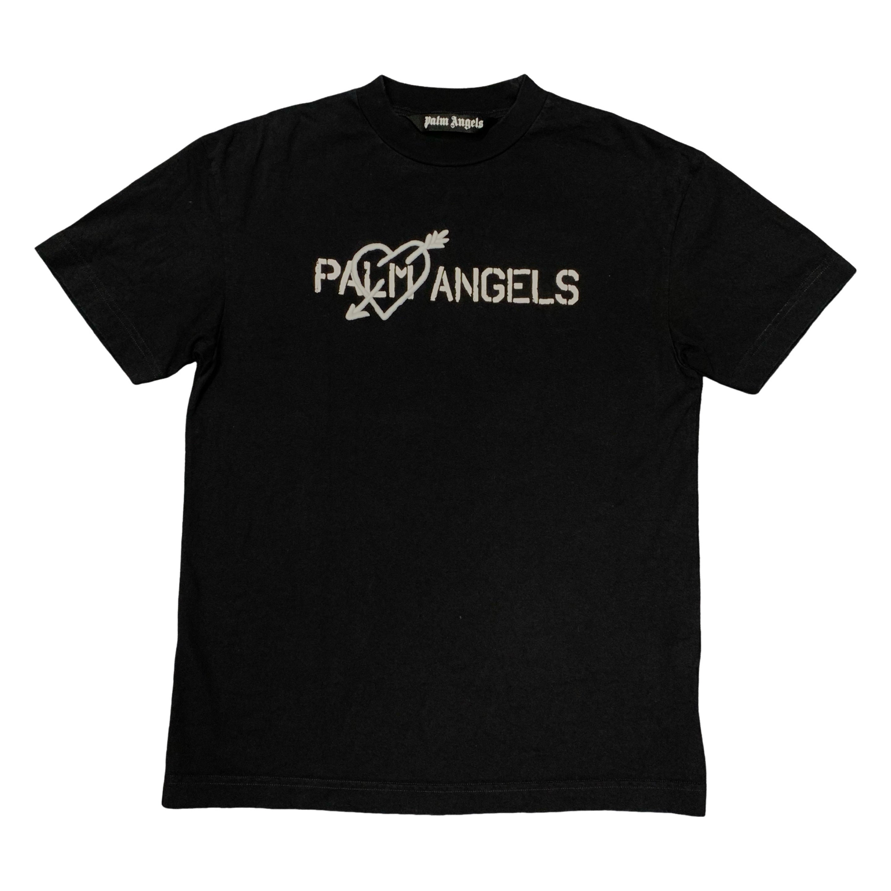 Palm Angels Small Tee Heart Graphic Black T-Shirt