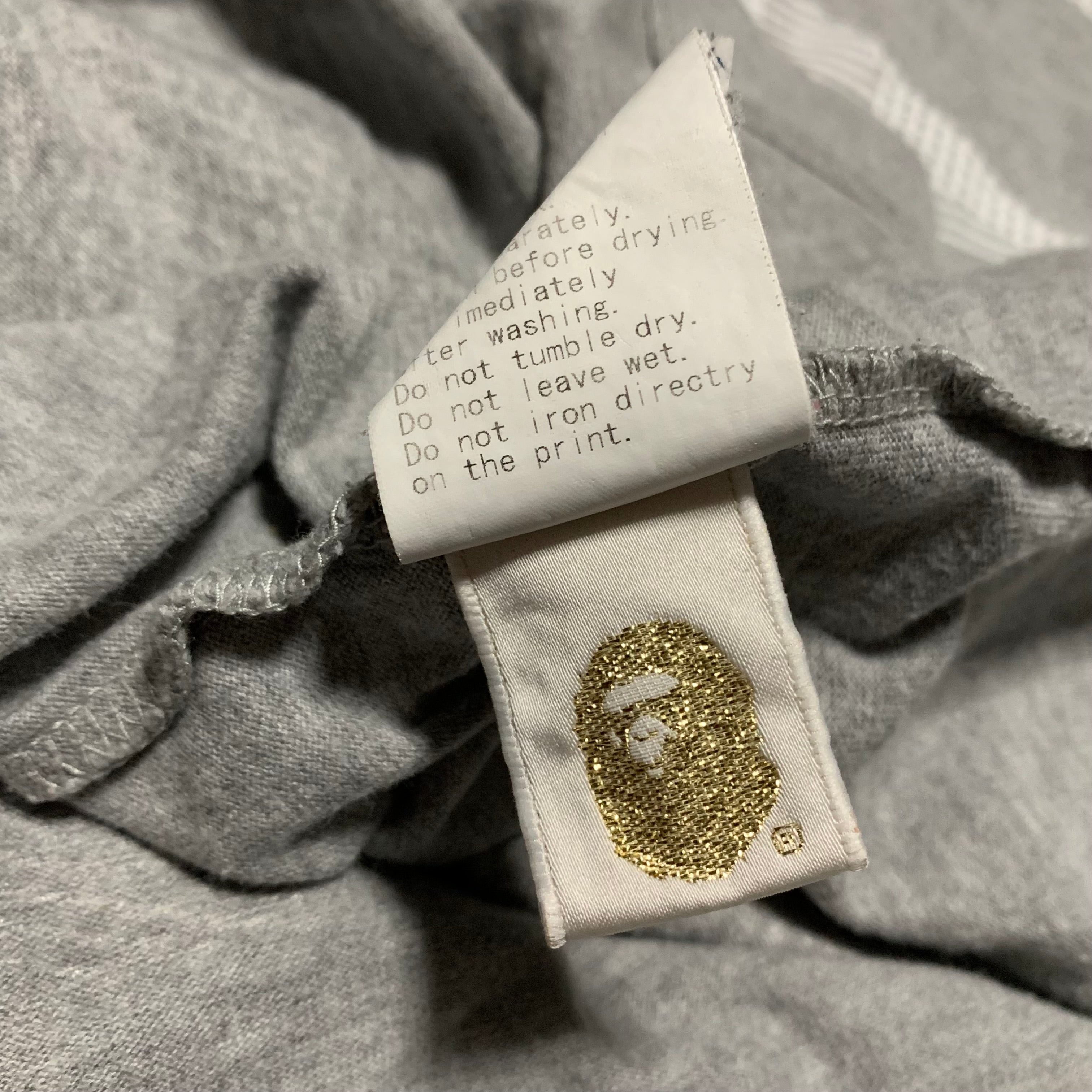Bape Medium Camo Stripe Grey Tee A Bathing Ape Vintage 90s