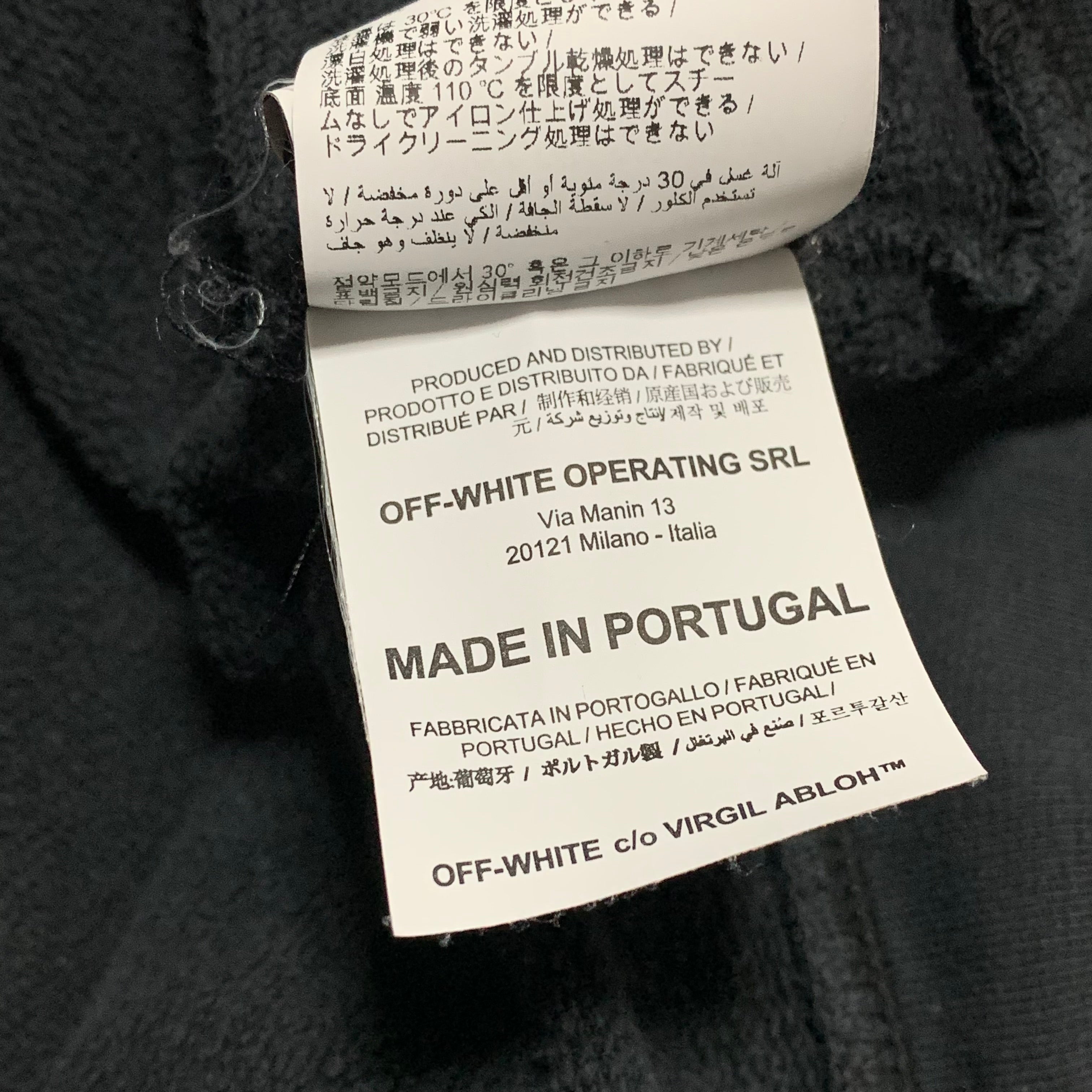 Off White Medium Hand Logo Off Black Sweatshirt Crewneck Virgil Abloh