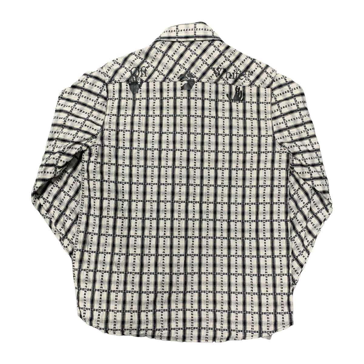 Off White Small Shirt Flannel Check Grey Top Virgil Abloh