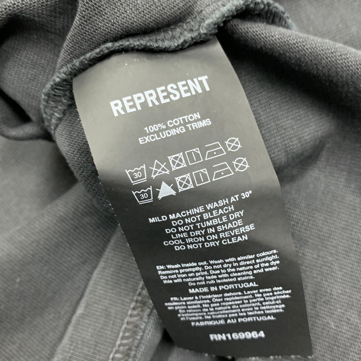 Represent XL Belstaff Tee Outline Phoenix Shadow Black T-Shirt