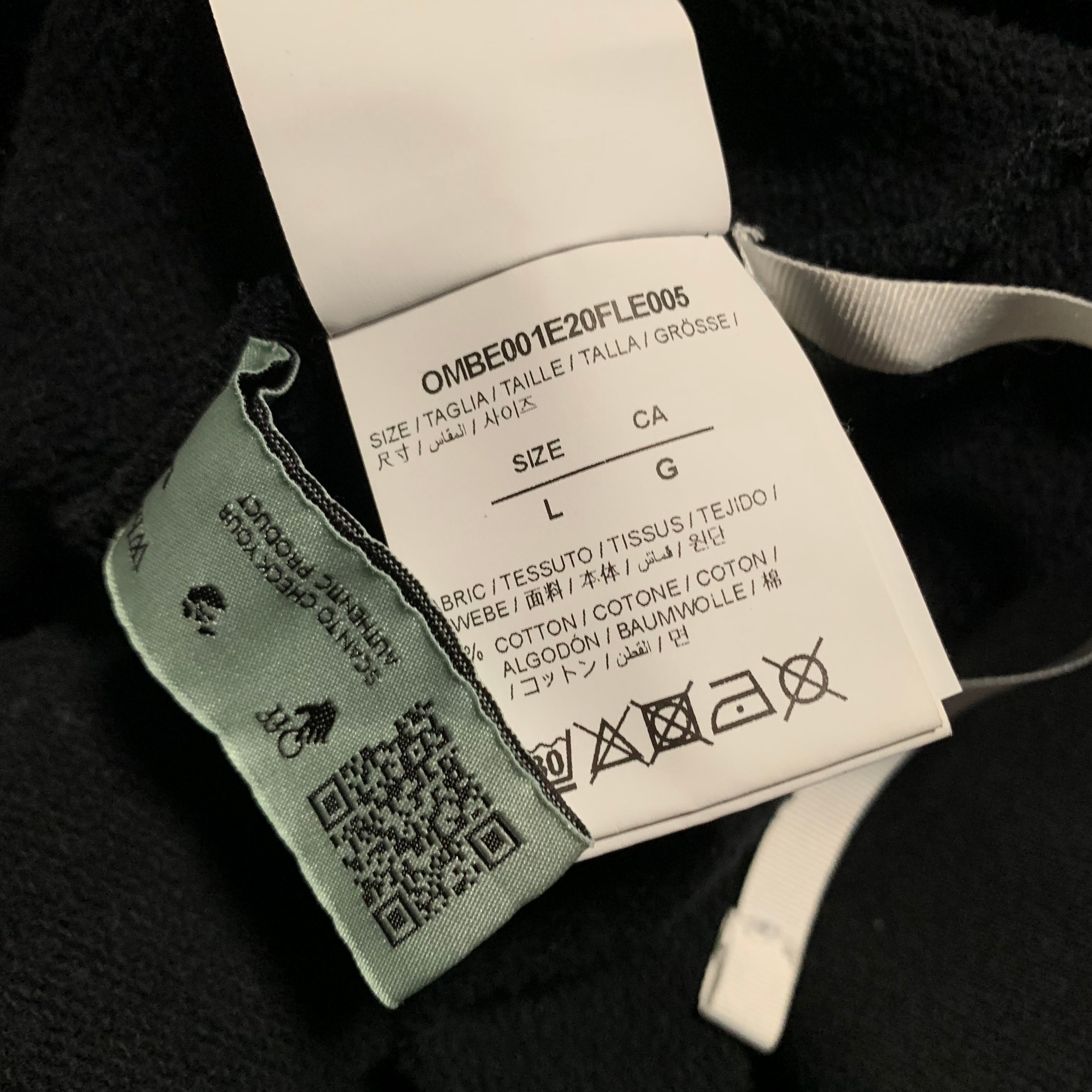 Off White Medium Thunder Logo Black Zip Hoodie Virgil Abloh