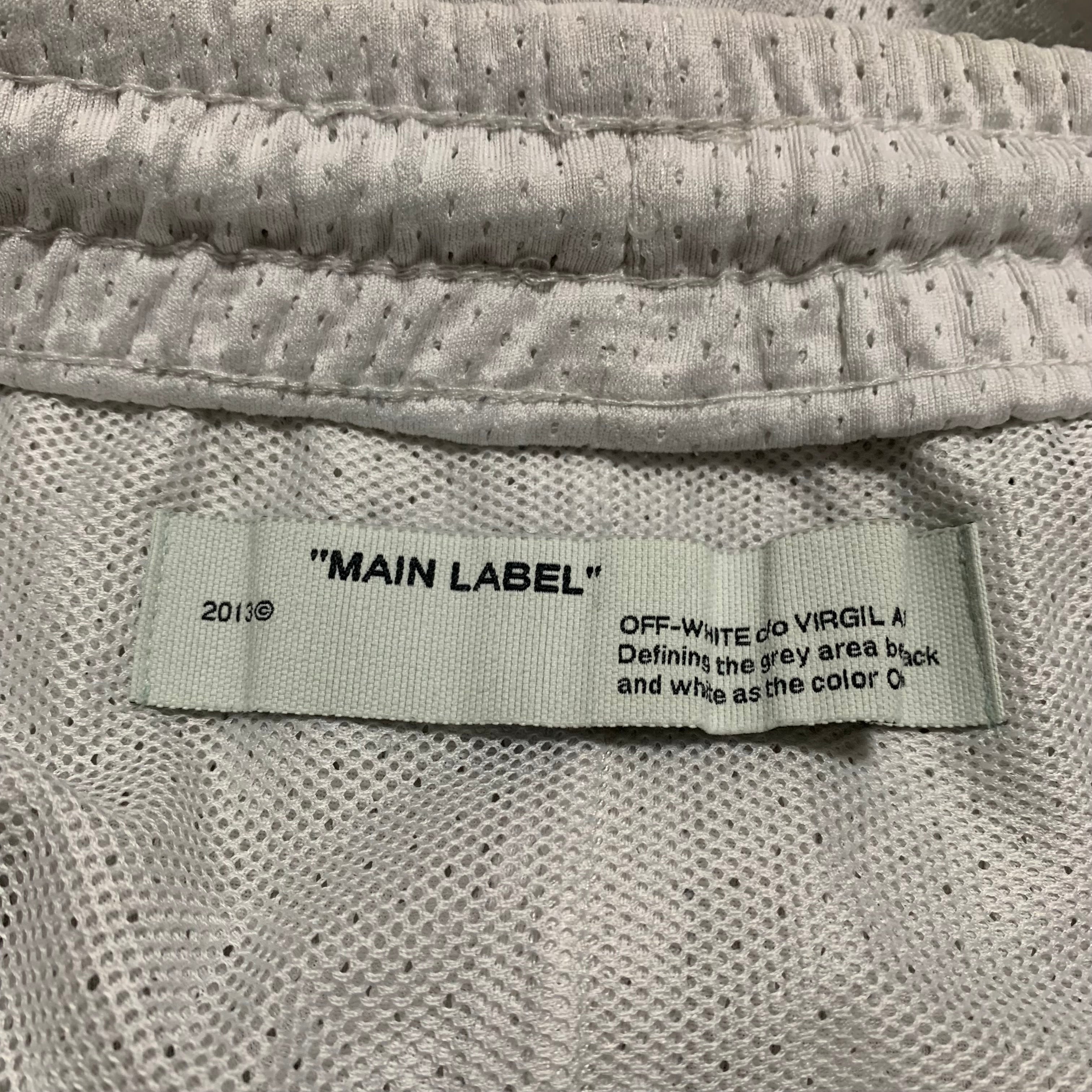 Off White Medium Shorts Airport Diag Mesh White Virgil Abloh