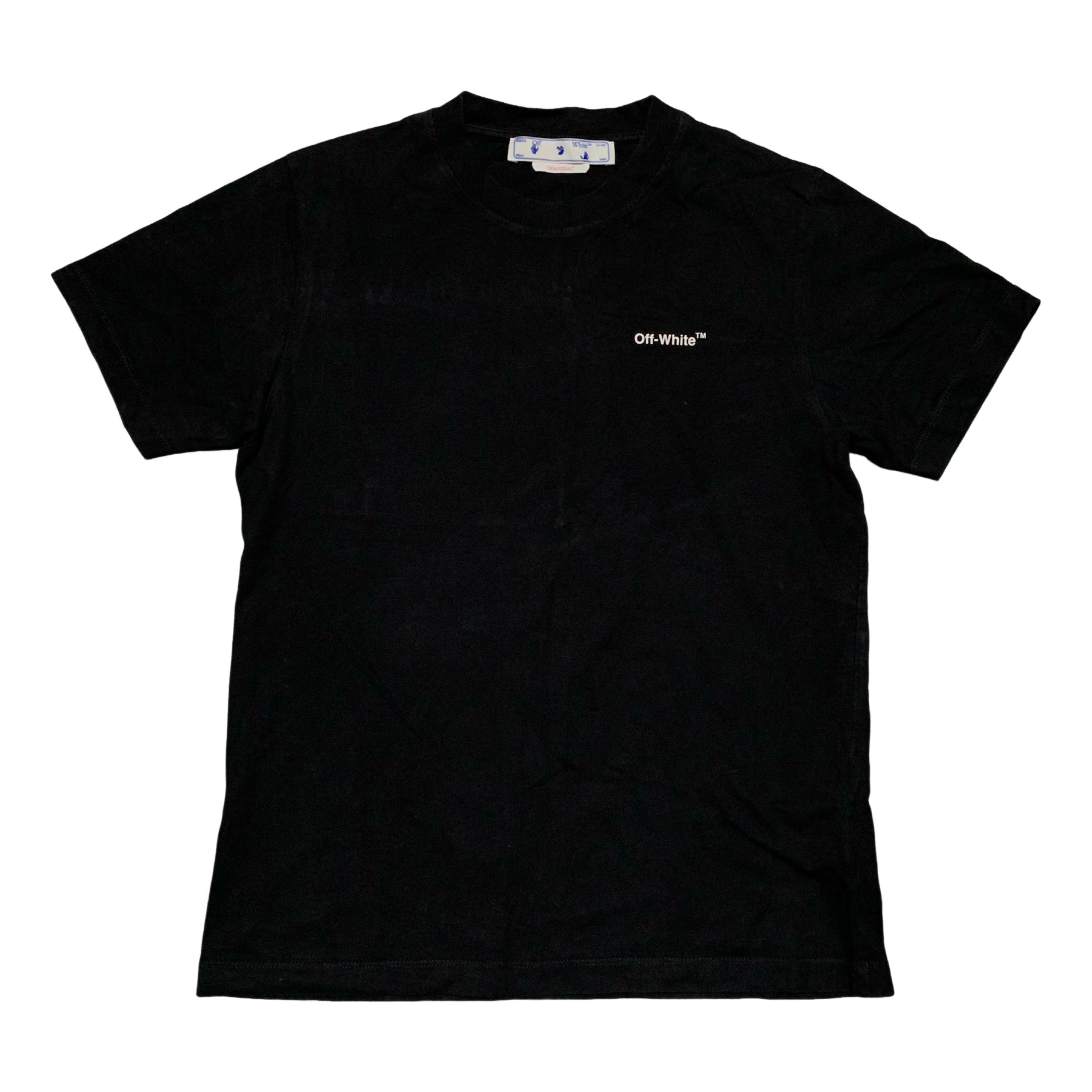 Off White Medium Wave Diagonal Black Tee Virgil Abloh
