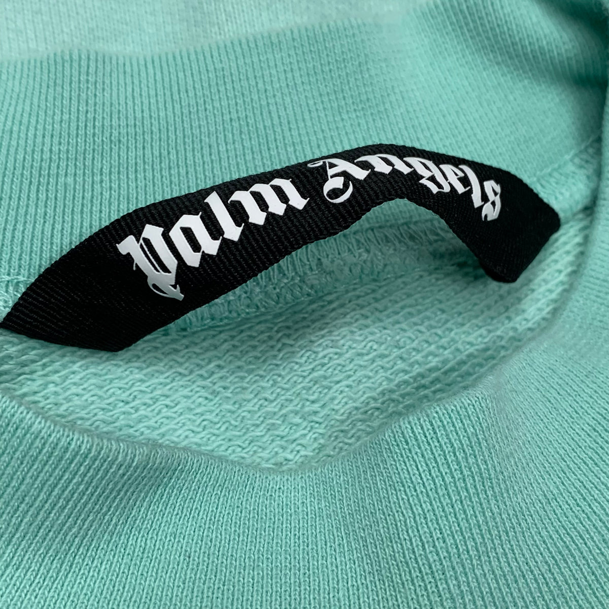 Palm Angels Large Sweatshirt Graphic Distressed Blue Crewneck
