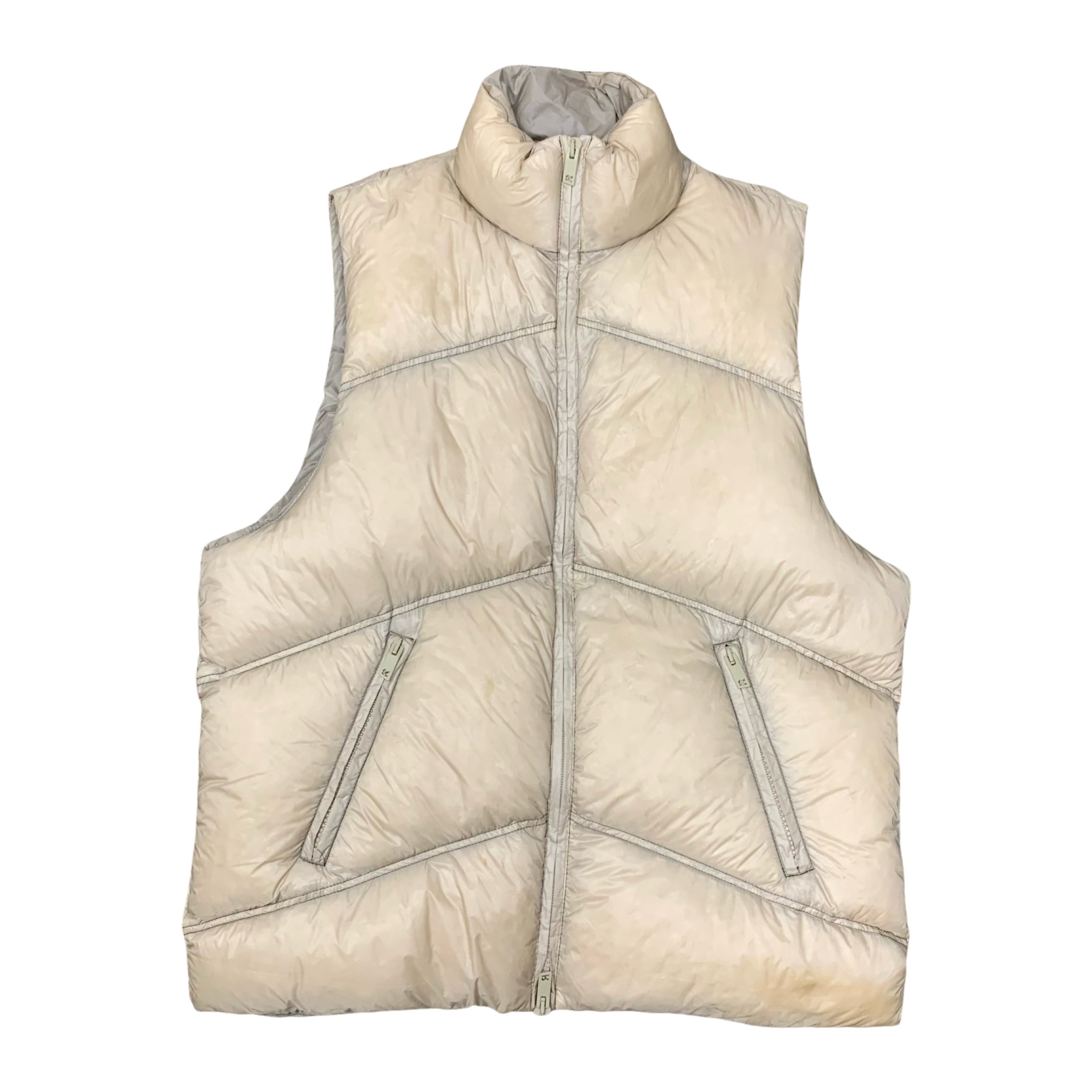 Represent XS Gilet Puffer Nylon Washed Beige Jacket