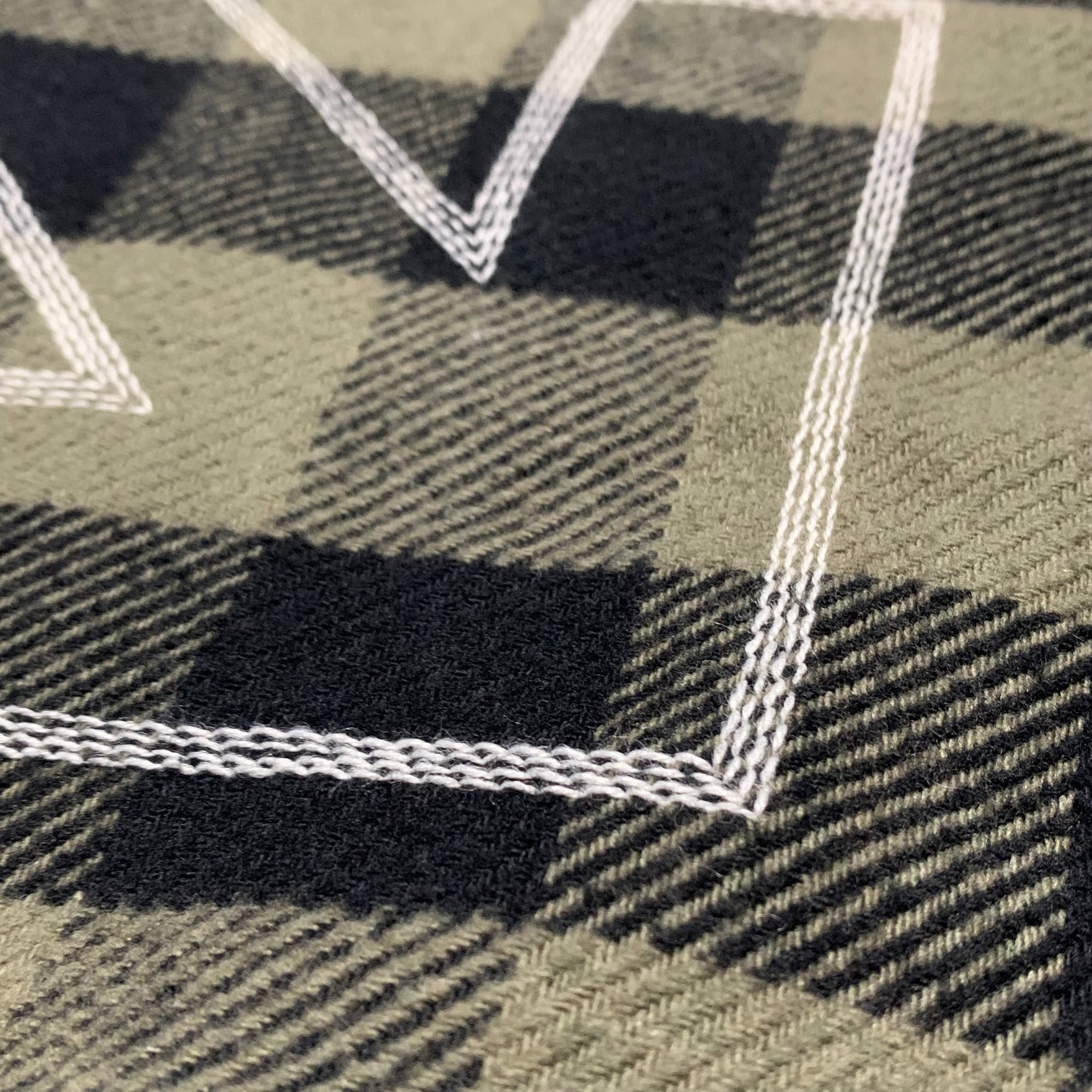 Off White Medium Flannel Shirt Arrows Checked Green Black Button Top Virgil Abloh