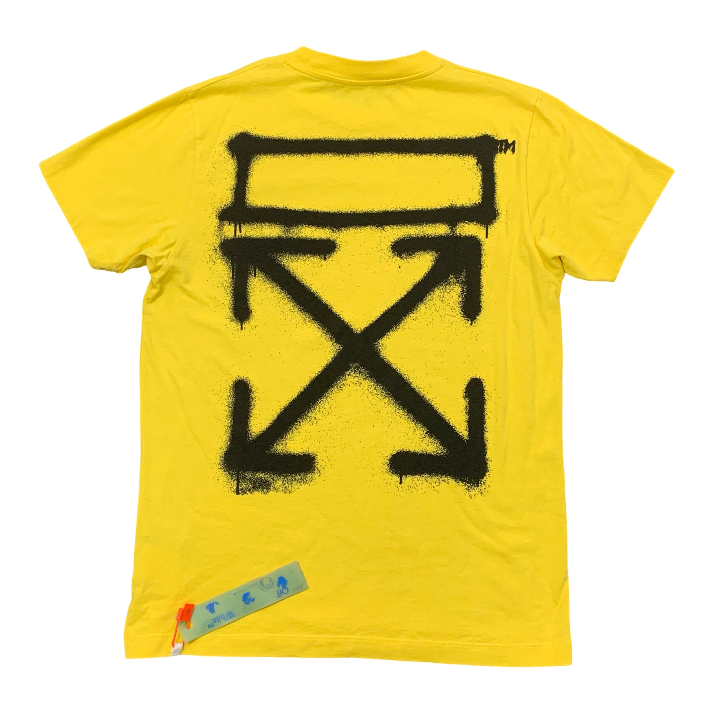 Off White Medium Tee Graffiti Arrows Yellow T-Shirt Virgil Abloh