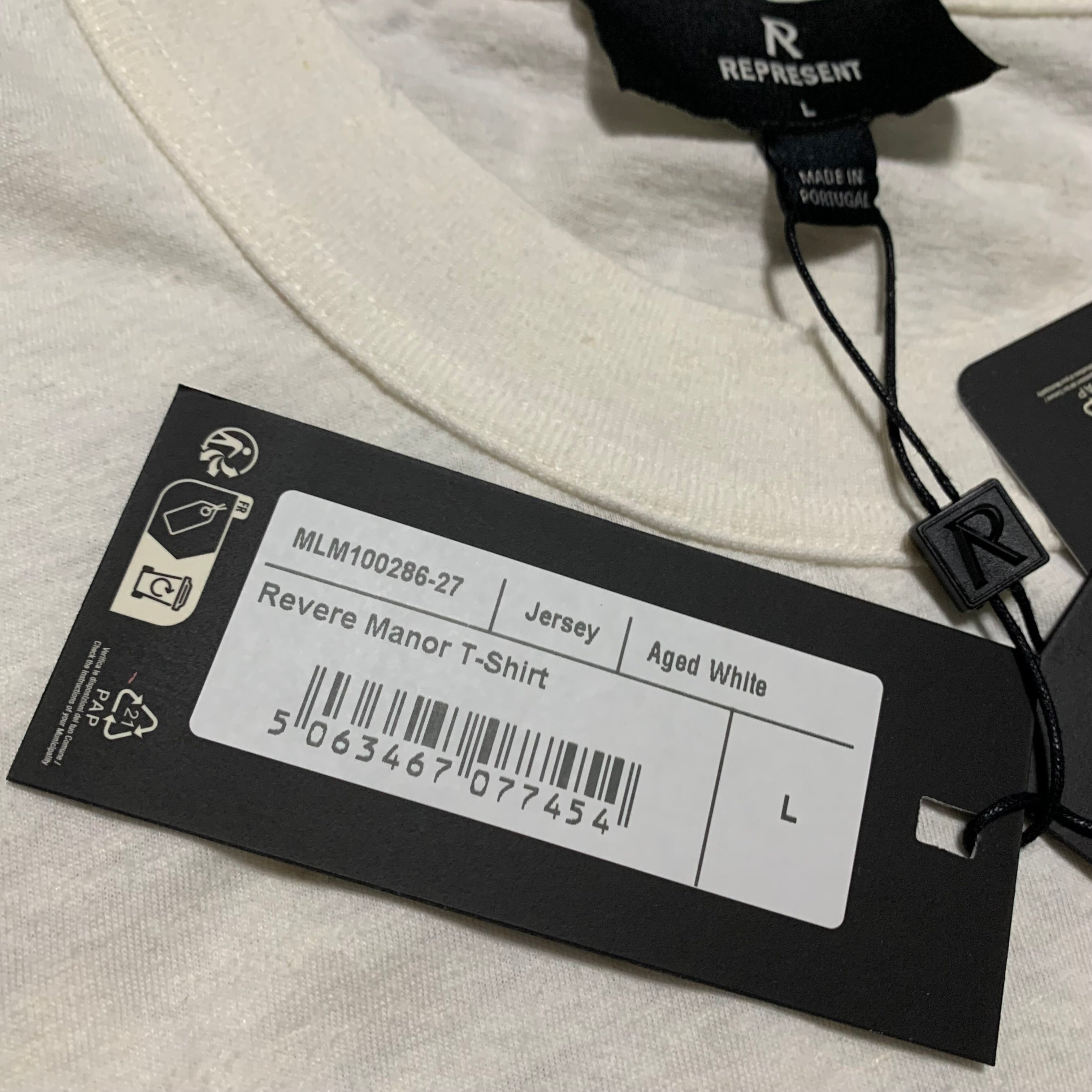 Represent Large Revere Manor Aged White Tee