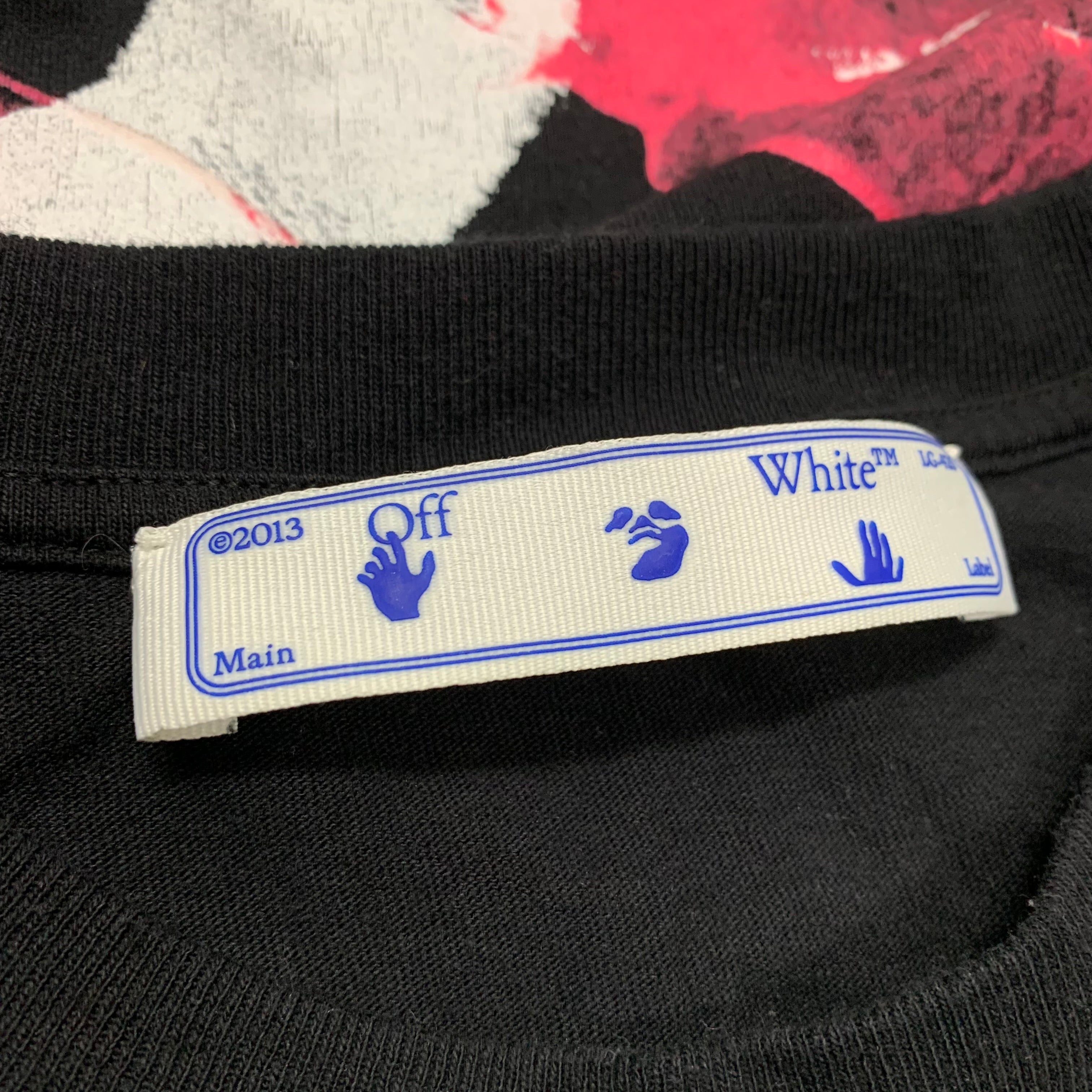 Off White Medium Tee Acrylic Arrows Black T-Shirt Virgil Abloh