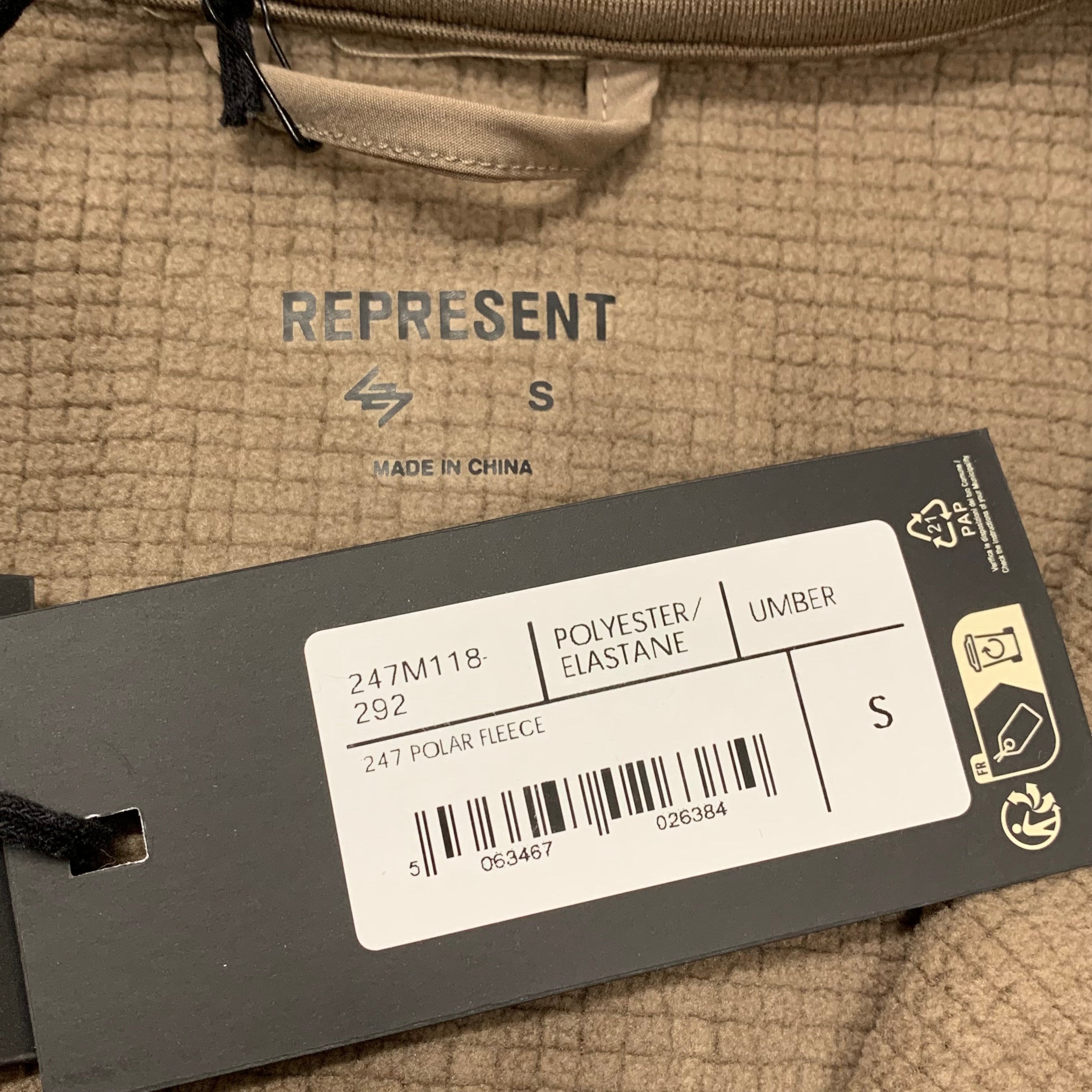Represent Small Jacket 247 Full Zip Fleece Umber Brown