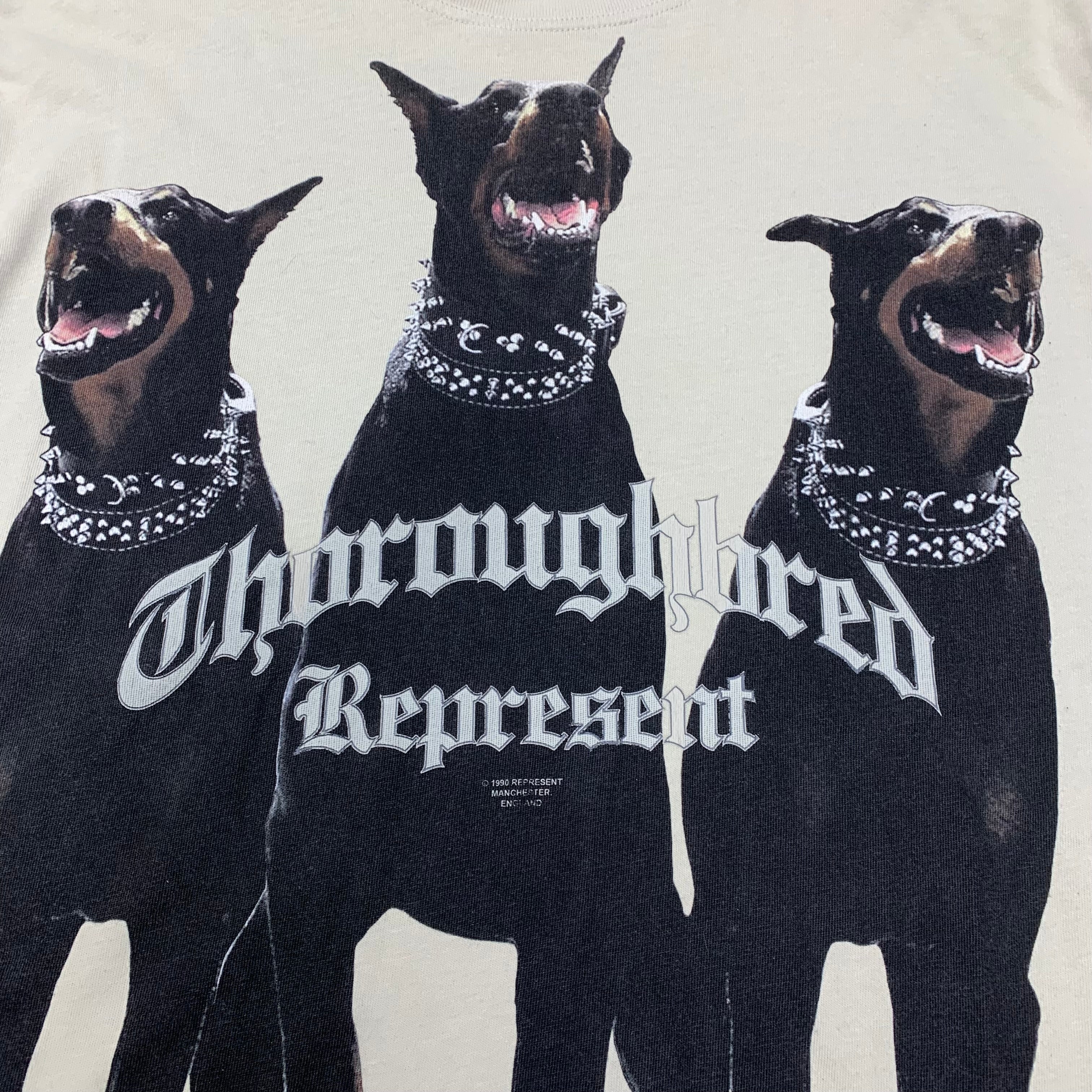 Represent XL Tee Thoroughbred Dog Vintage White T-Shirt