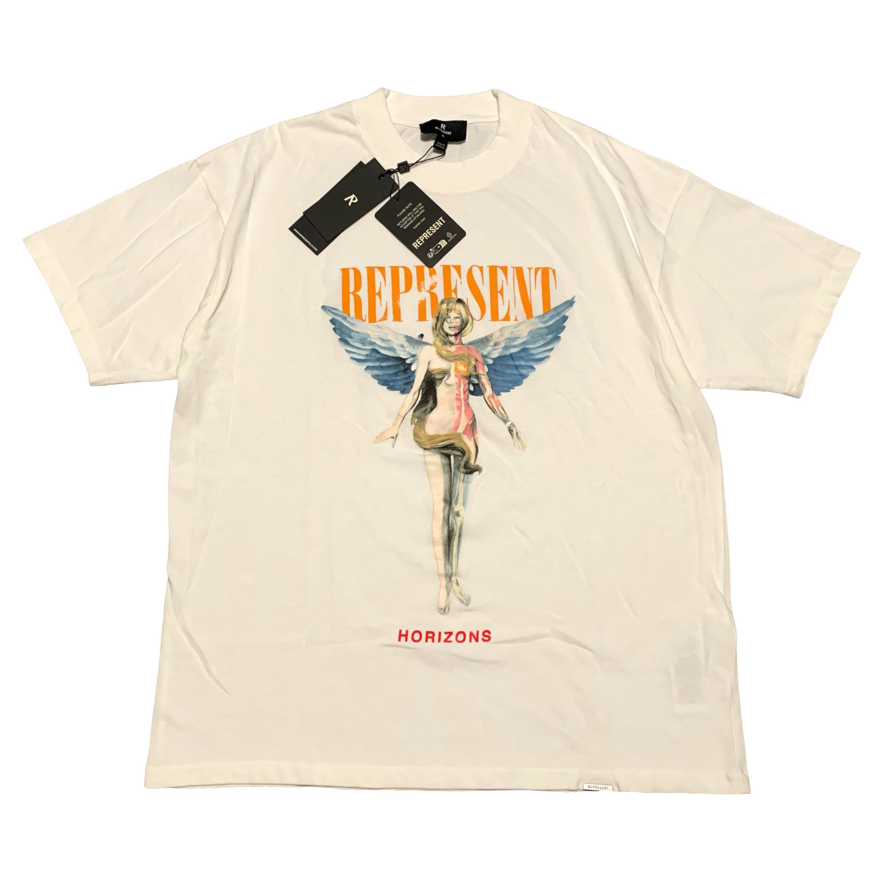 Represent Medium Horizons Flat White Tee