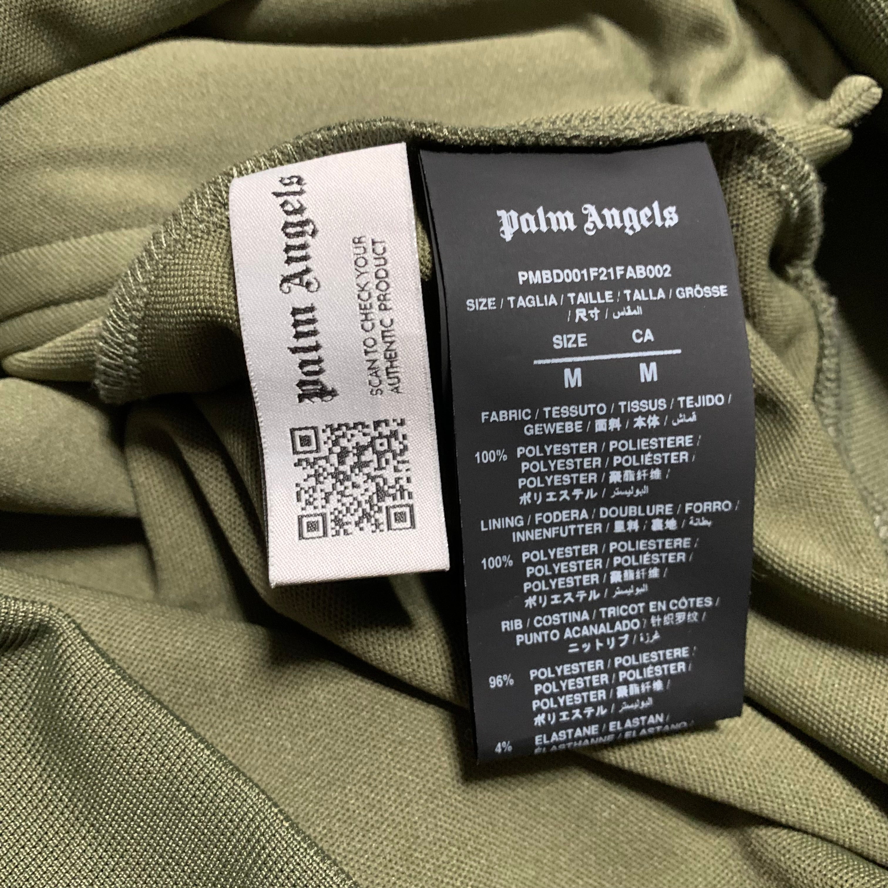 Palm Angels Medium Track Jacket Classic Khaki Green Track Top Jacket