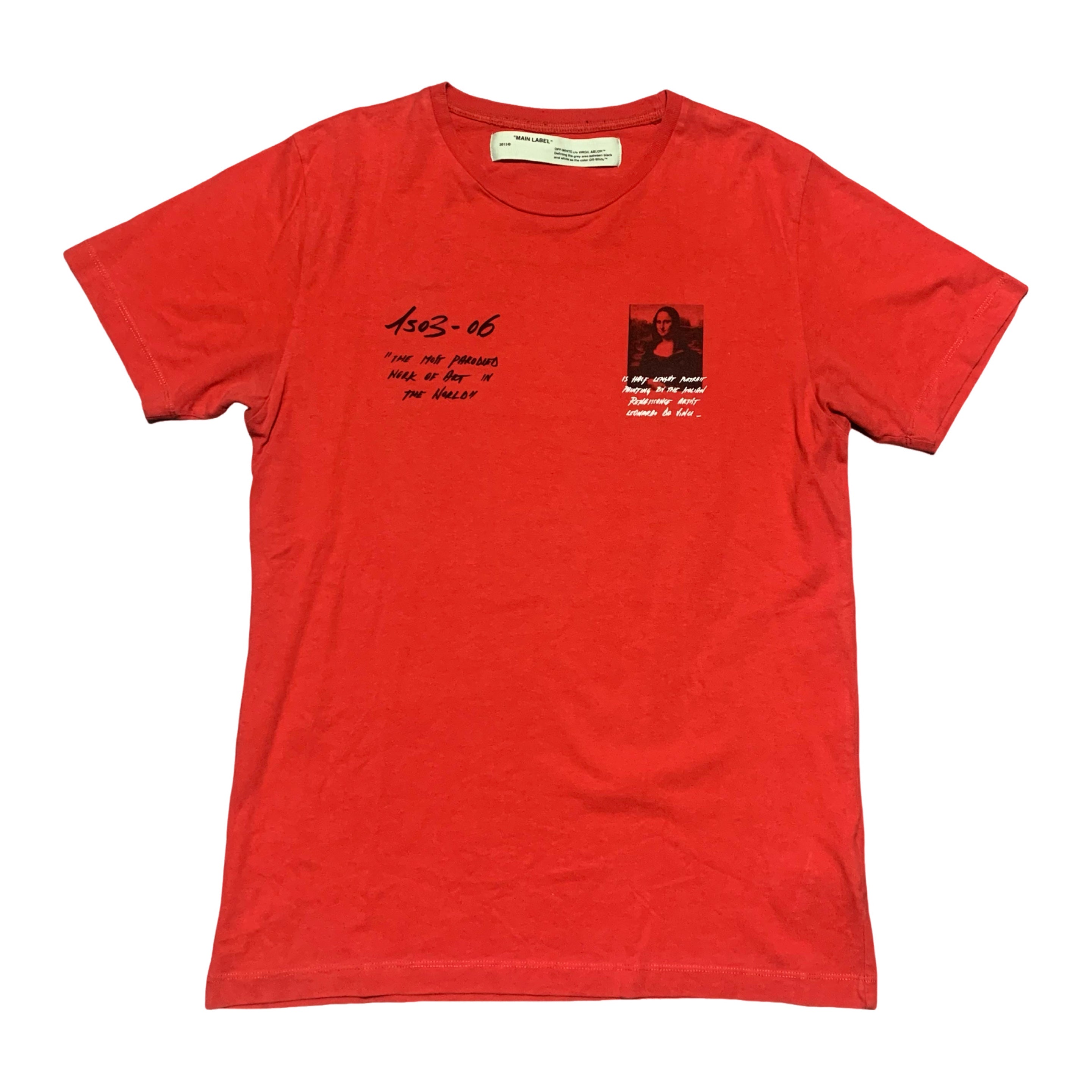 Off White Medium Mona Lisa Red Tee Virgil Abloh