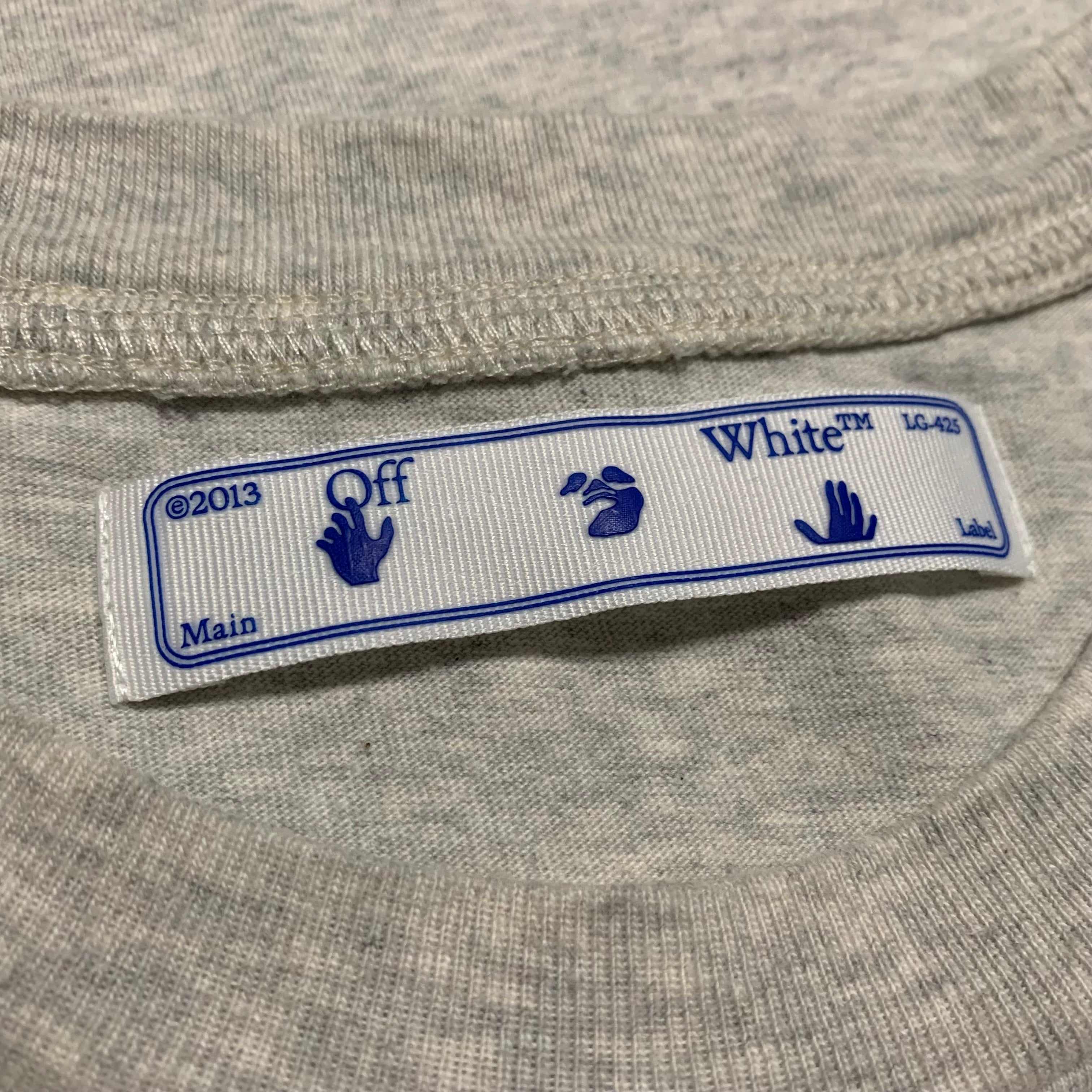 Off White Small Hand Shake Arrows Grey Tee Virgil Abloh