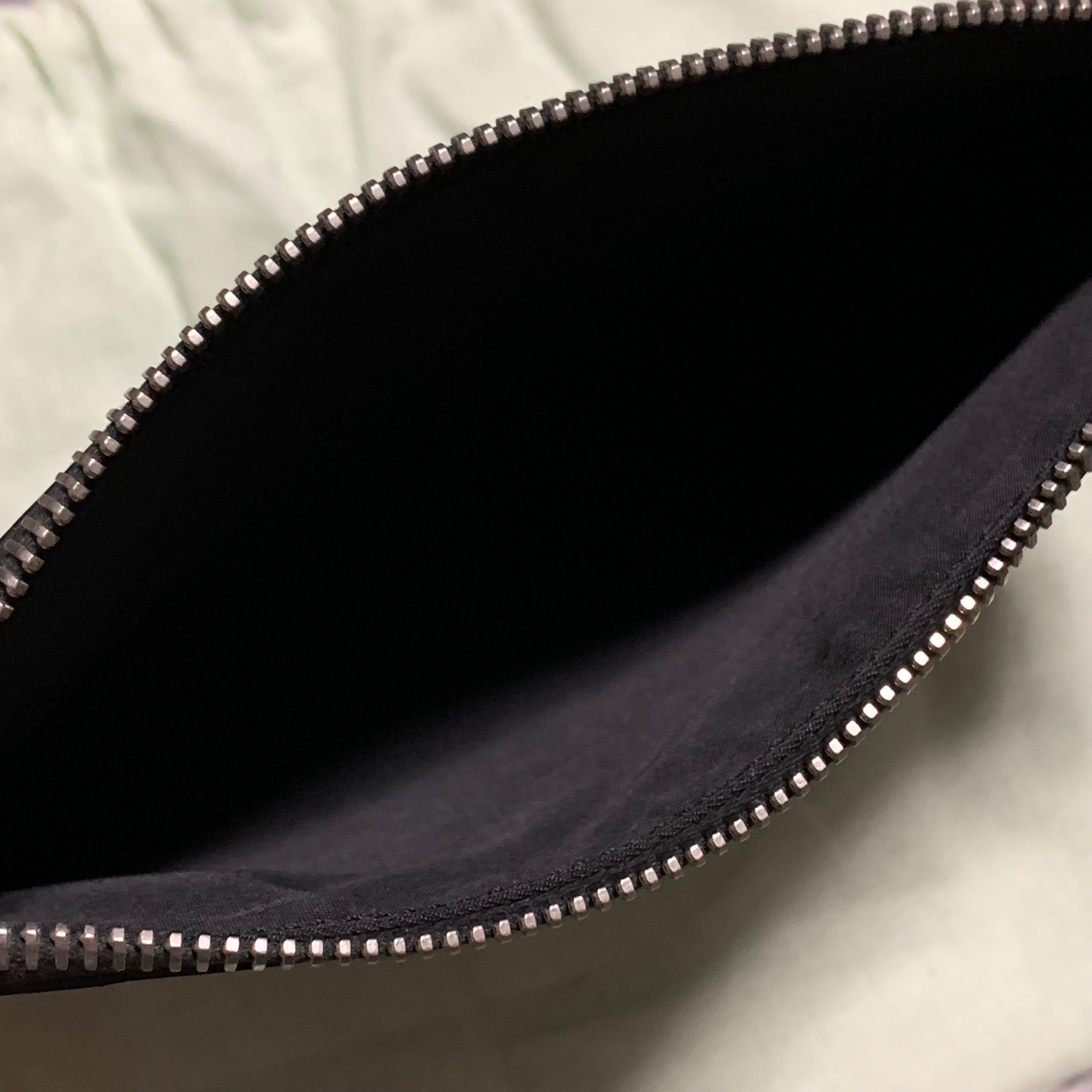 Off White Wallet Coin Pouch Quote Black Leather Virgil Abloh